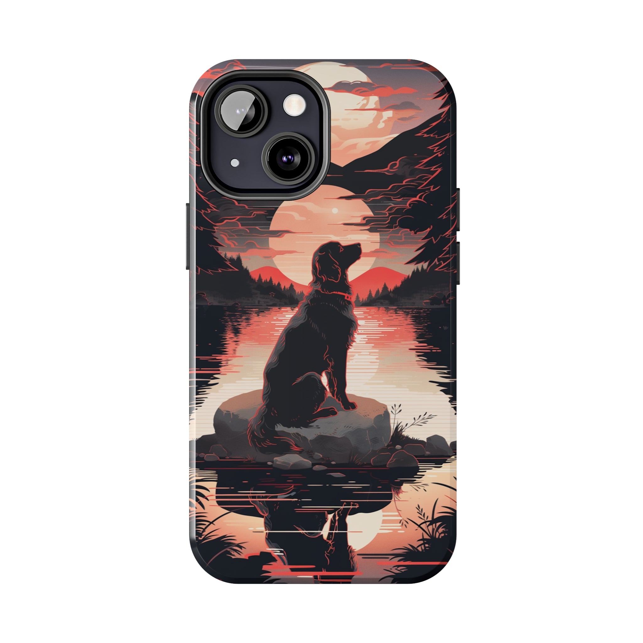 Golden Retriever Love - Dark Mode: Impact-Resistant iPhone Case
