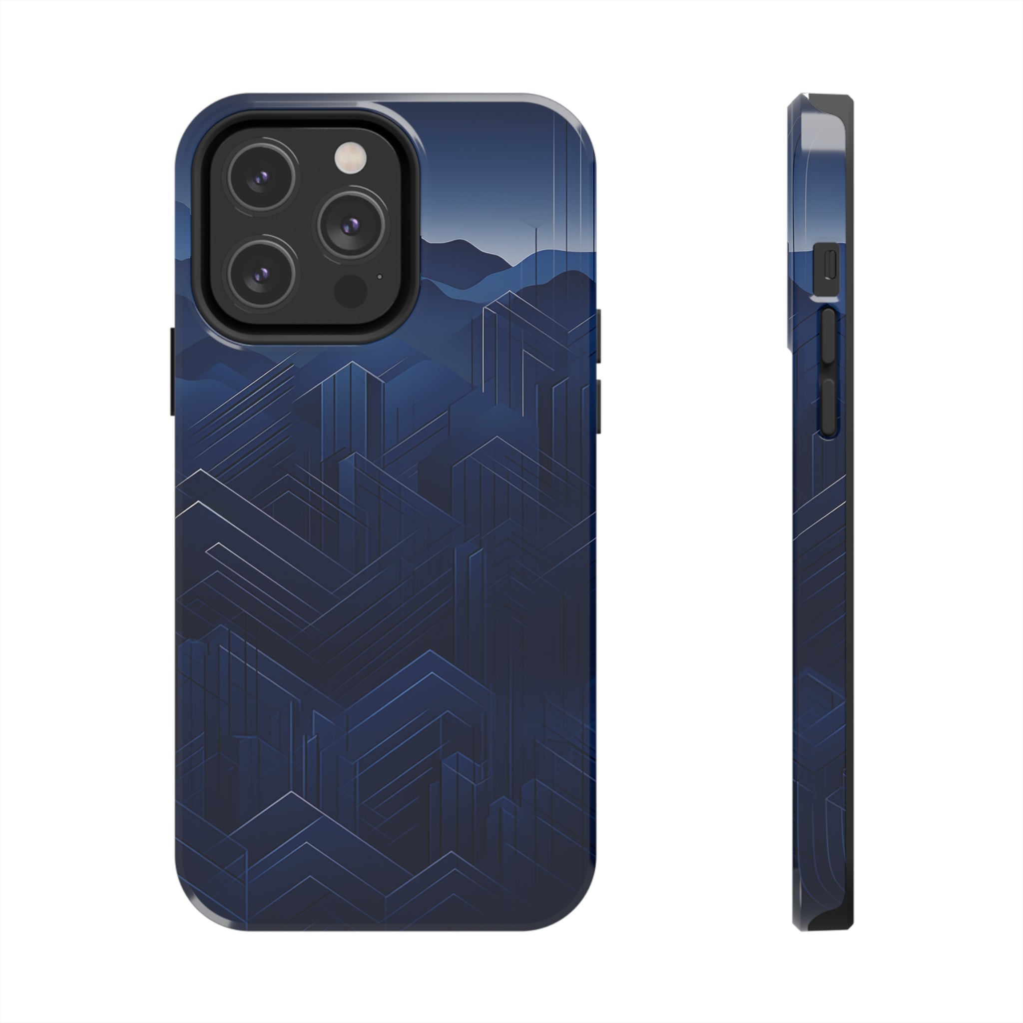 Blue Pixels: Impact-Resistant iPhone Case