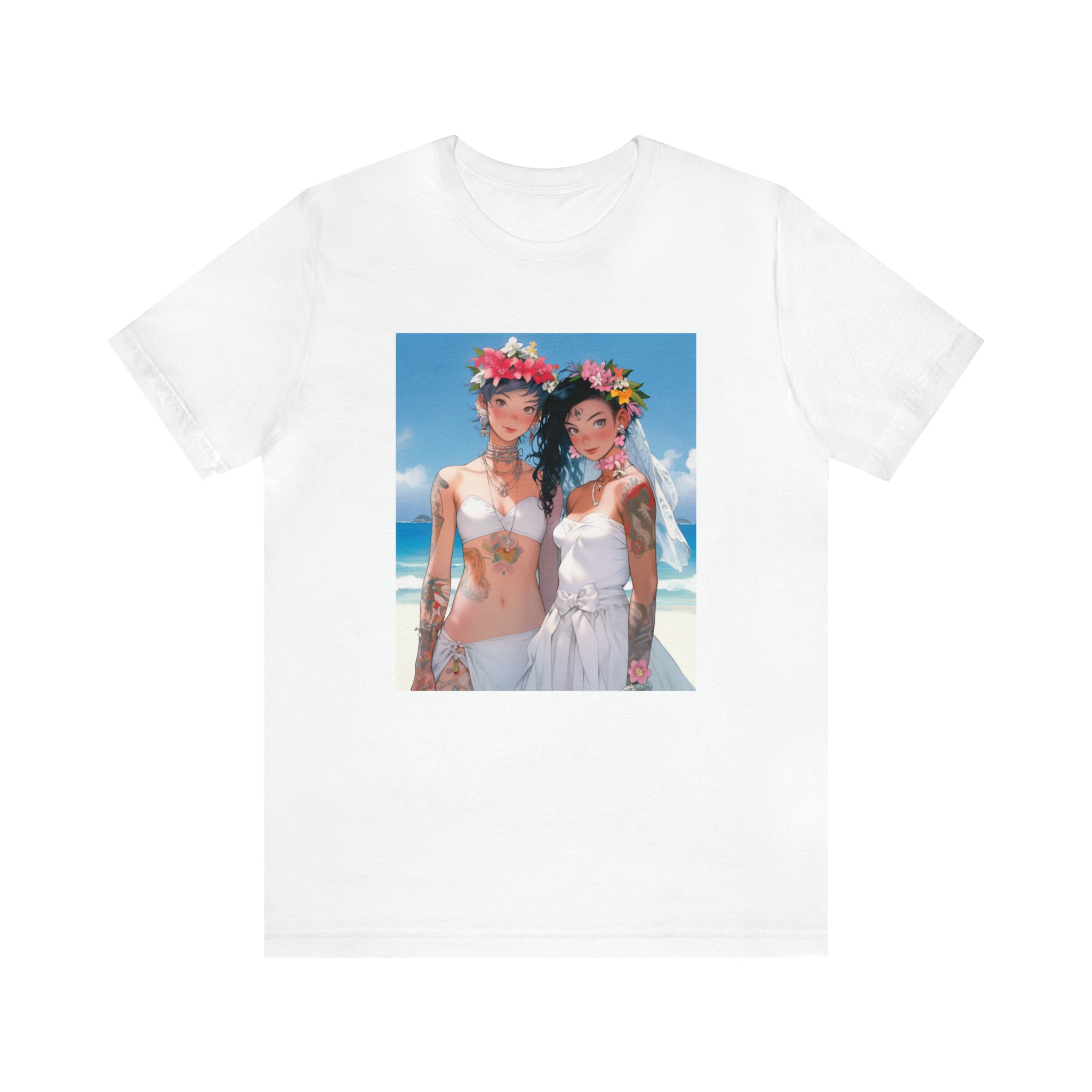 Seoul Beach Vibes Bikini Tattoos Girls Wedding Short Sleeve Tee