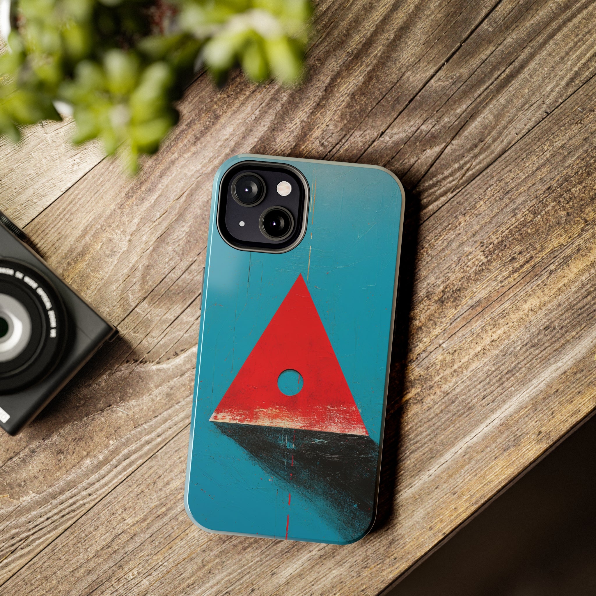Spooky Red Triangle: Impact-Resistant iPhone Case