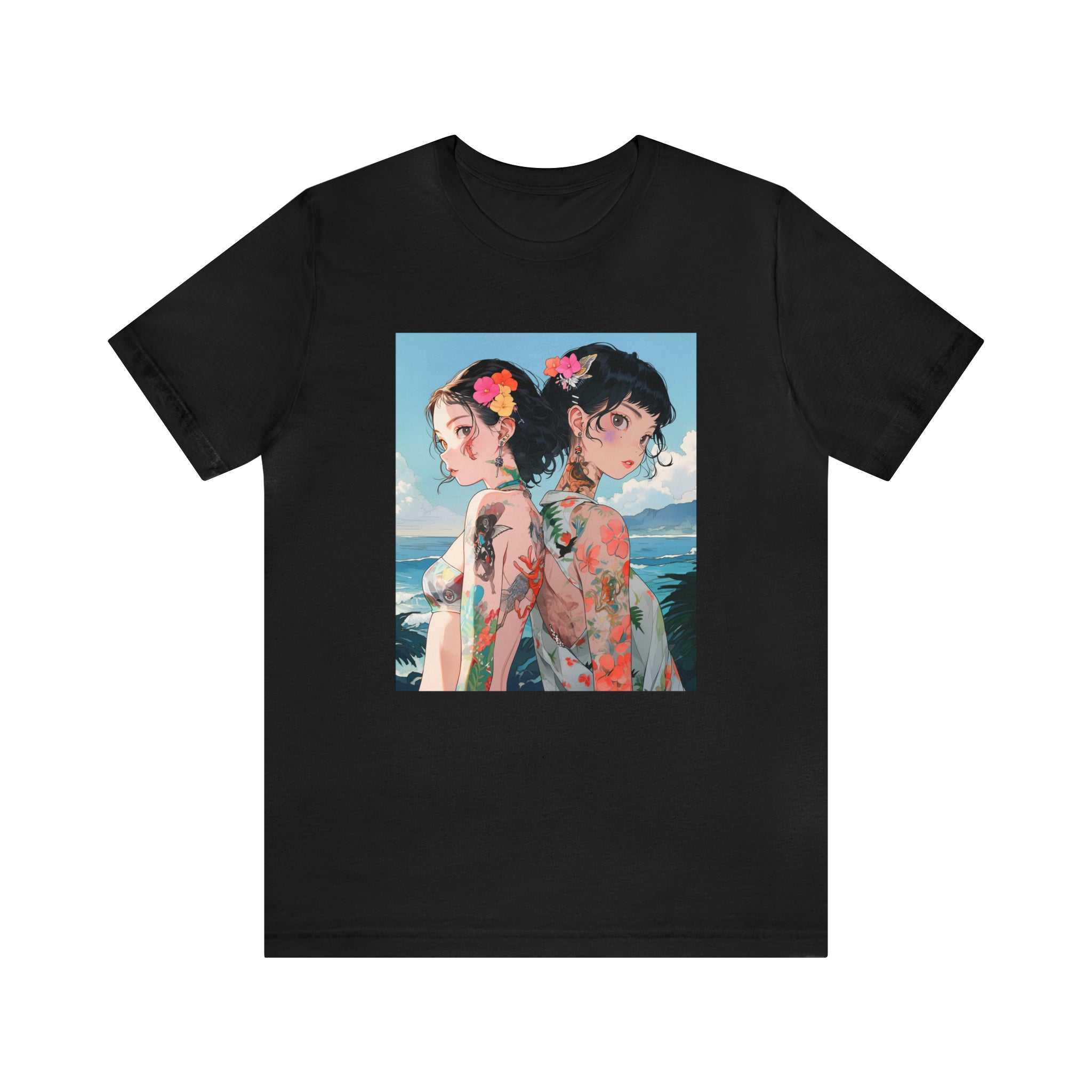 Seoul Beach Vibes Bikini Tattoos Girl Friends Short Sleeve Tee