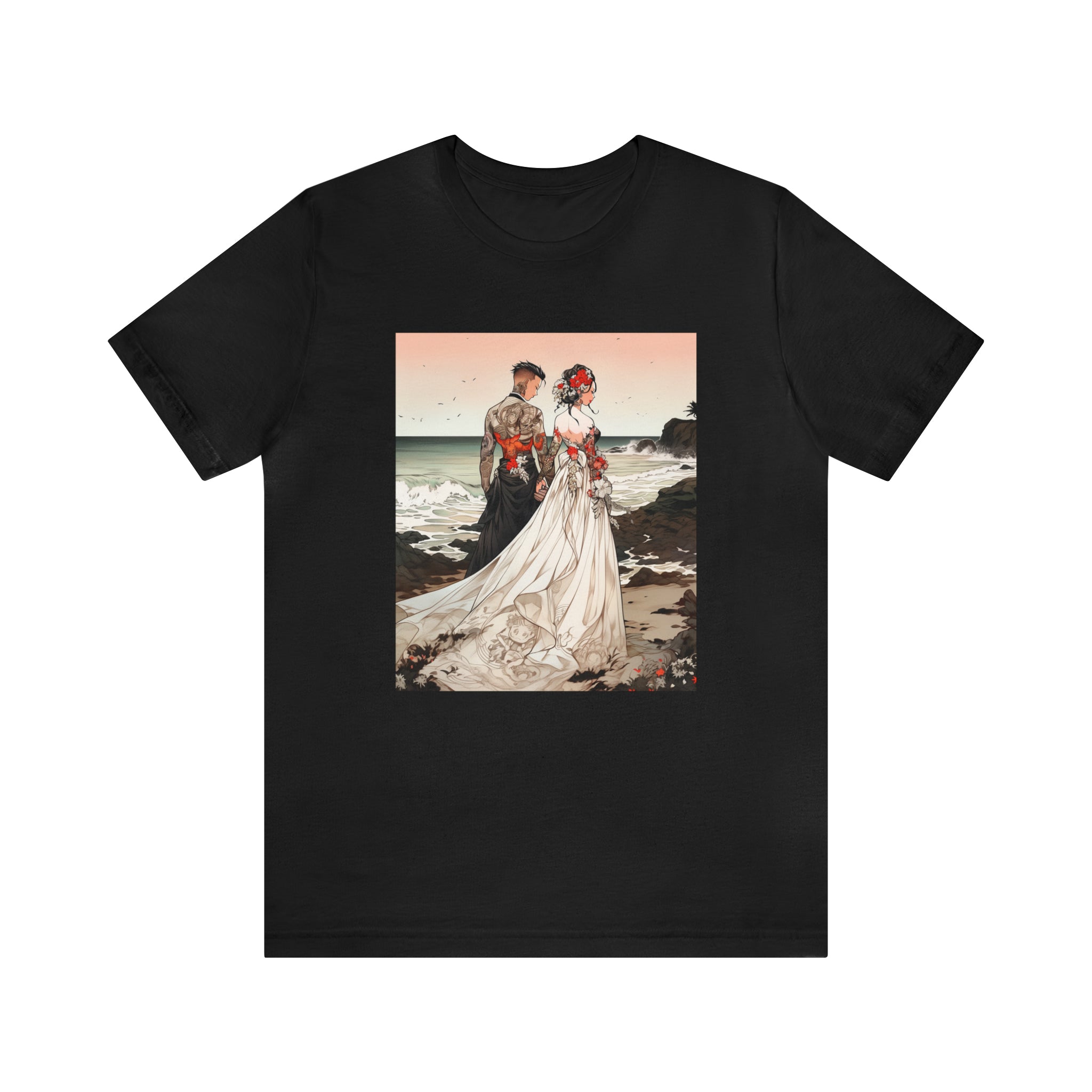 Seoul Beach Vibes Tattoos Couple Wedding Short Sleeve Tee