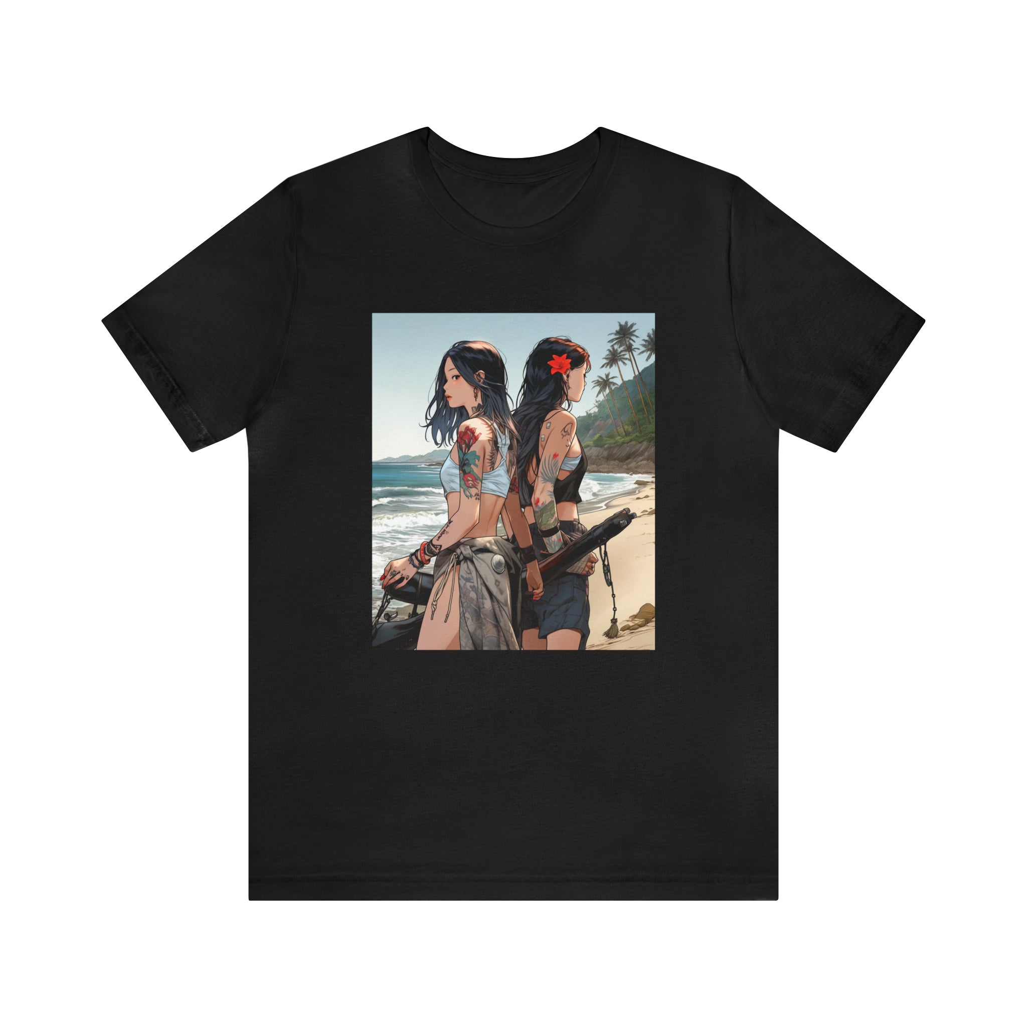 Seoul Beach Vibes Bikini Tattoos Girl Friends Short Sleeve Tee