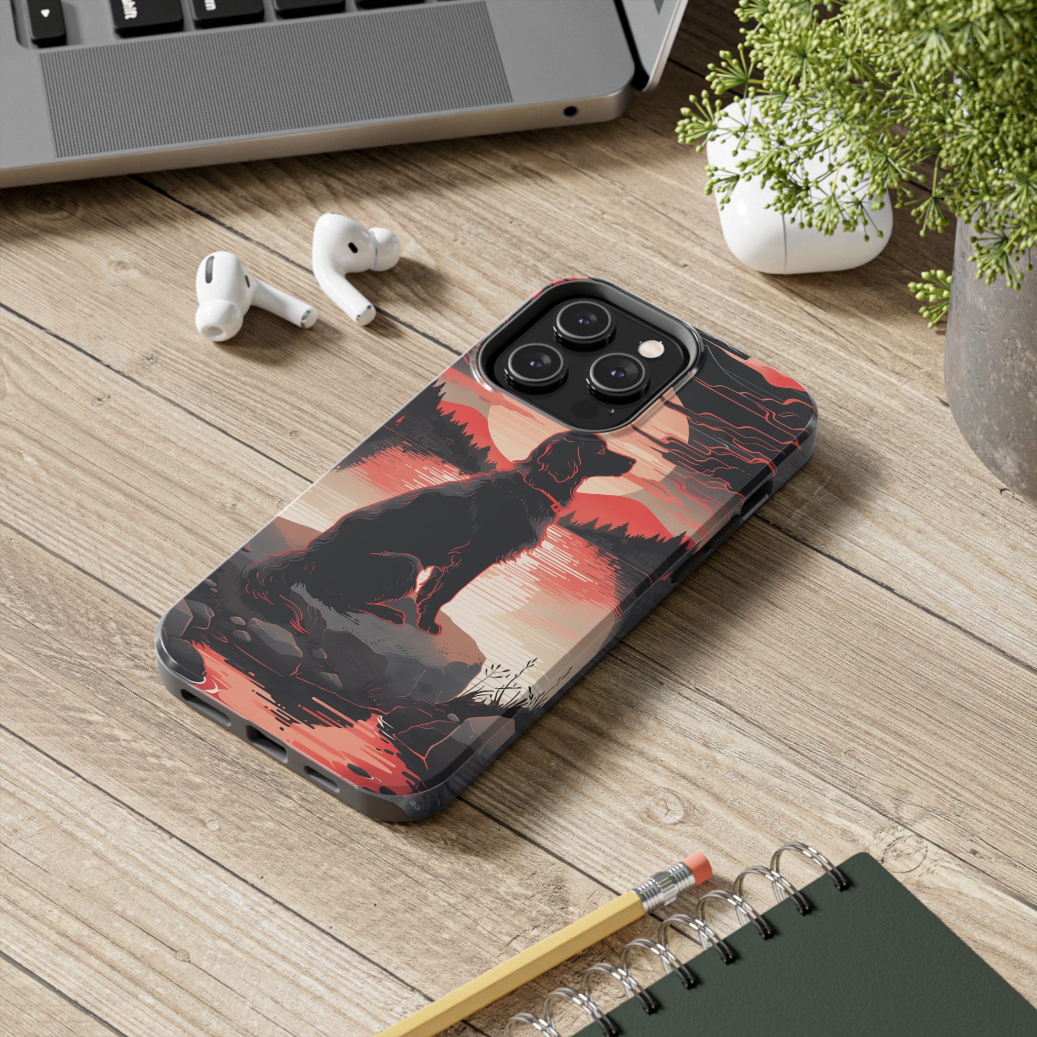 Golden Retriever Love - Dark Mode: Impact-Resistant iPhone Case