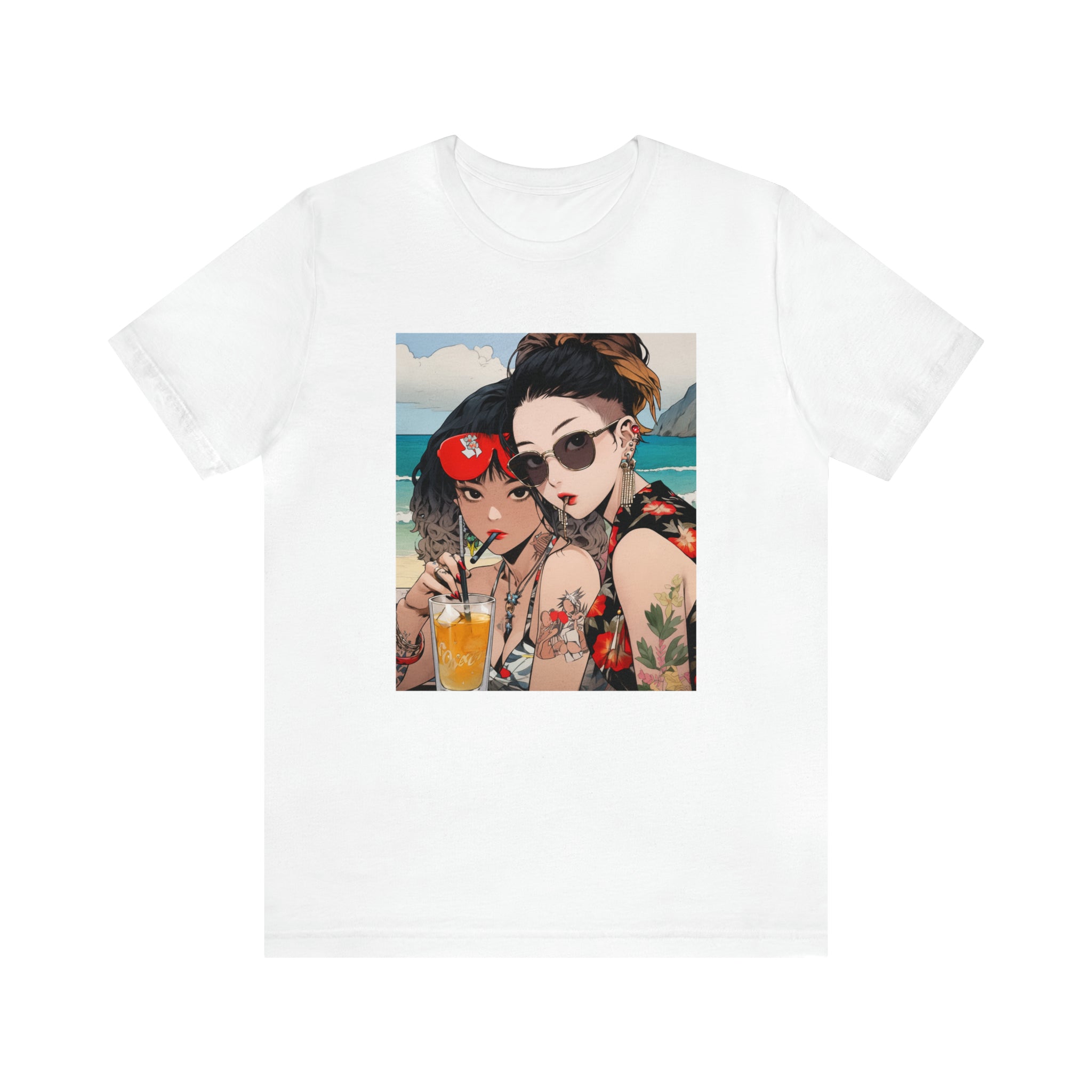 Seoul Beach Vibes Bikini Tattoos Girl Friends Short Sleeve Tee