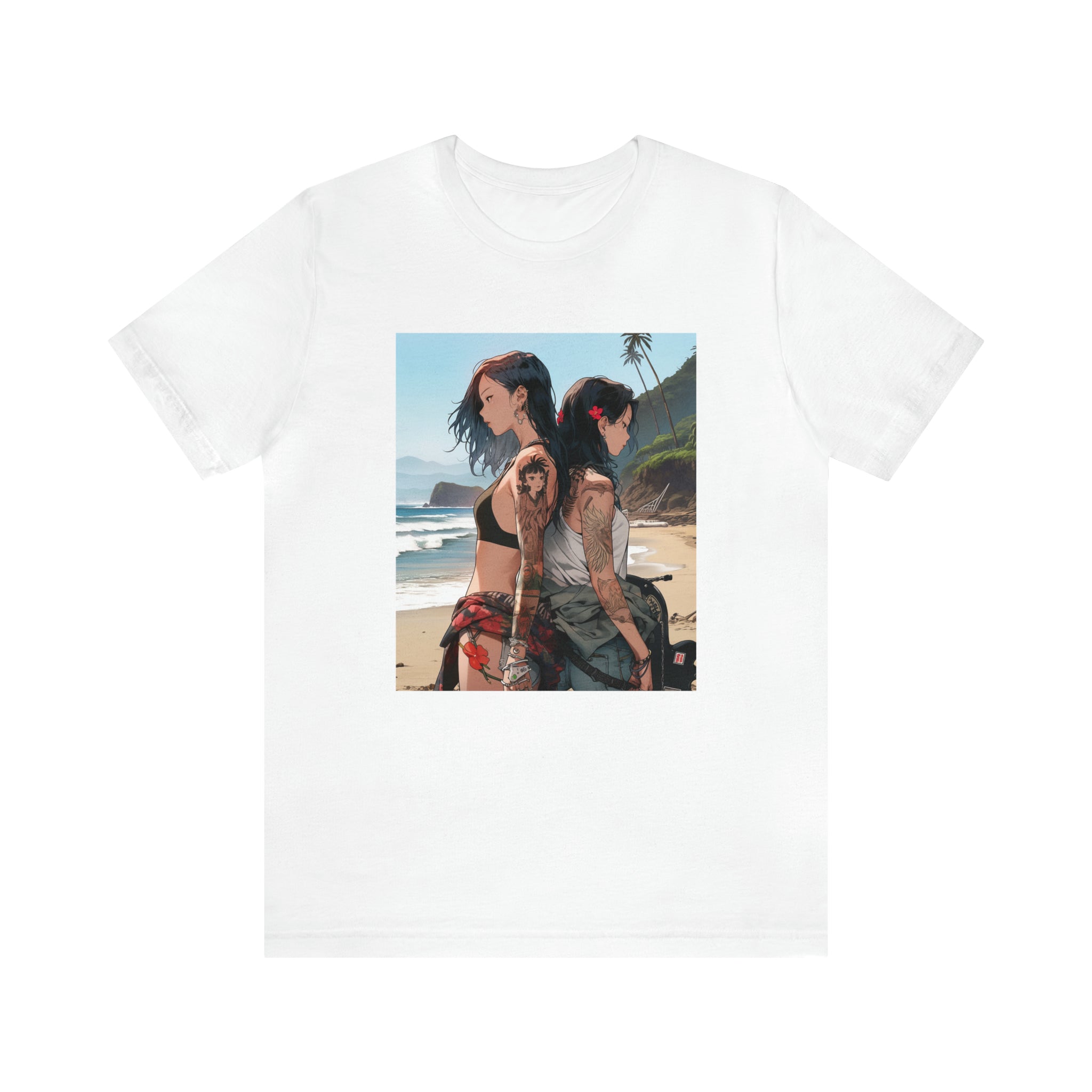 Seoul Beach Vibes Bikini Tattoos Girl Friends Short Sleeve Tee