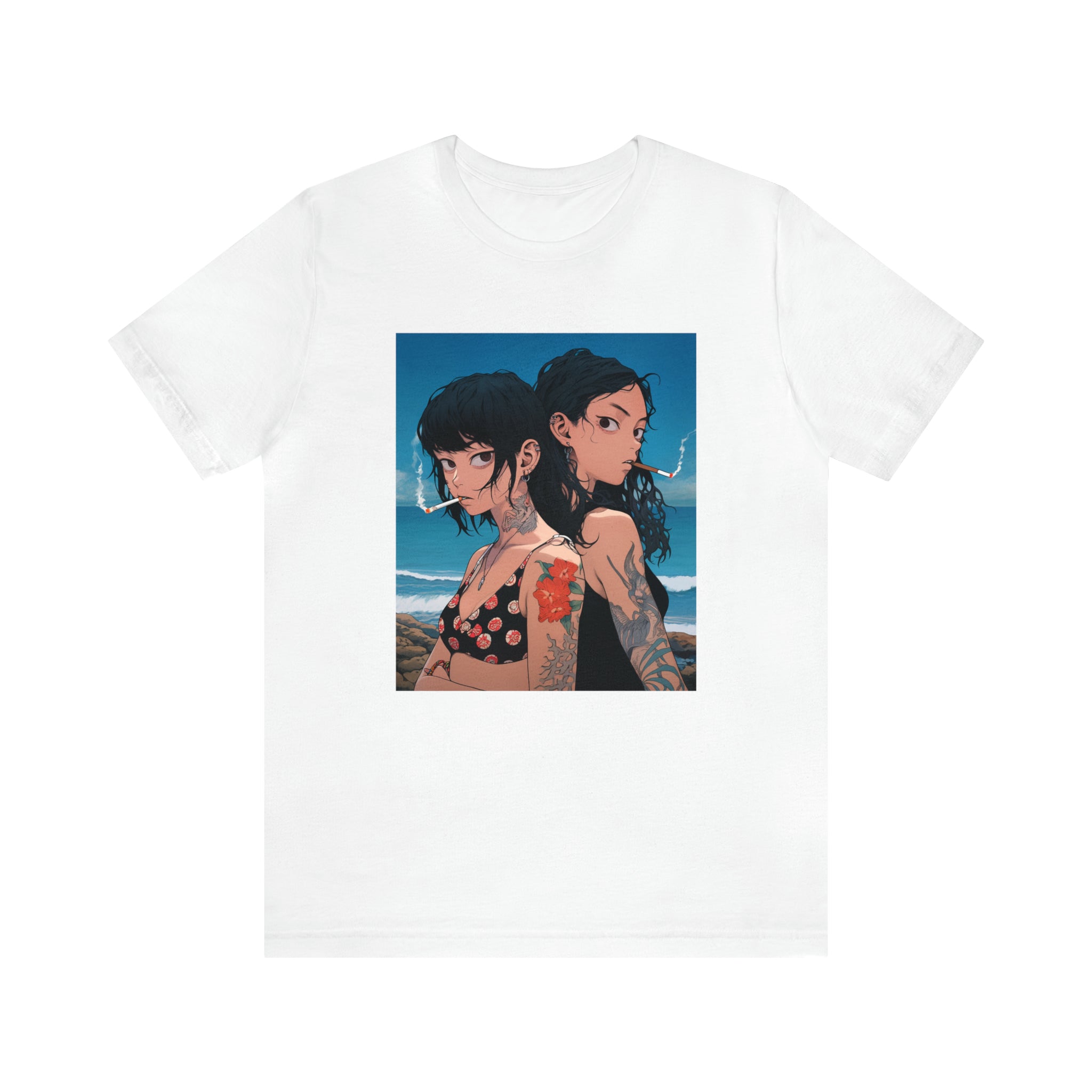 Seoul Beach Vibes Bikini Tattoos Girl Friends Short Sleeve Tee