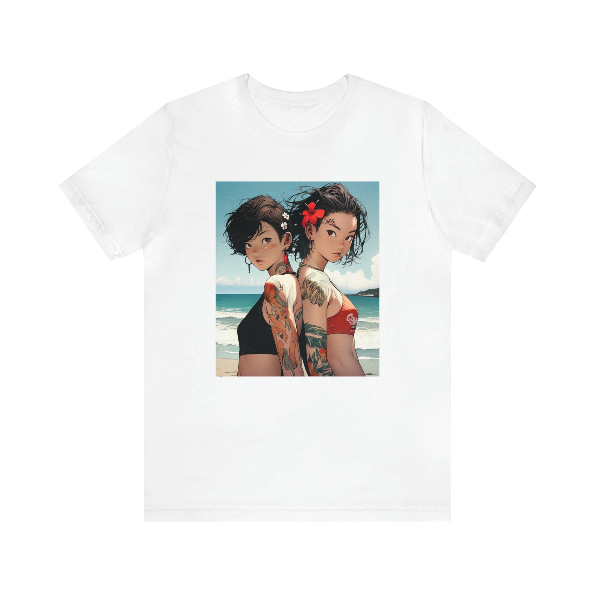 Seoul Beach Vibes Bikini Tattoos Girl Friends Short Sleeve Tee