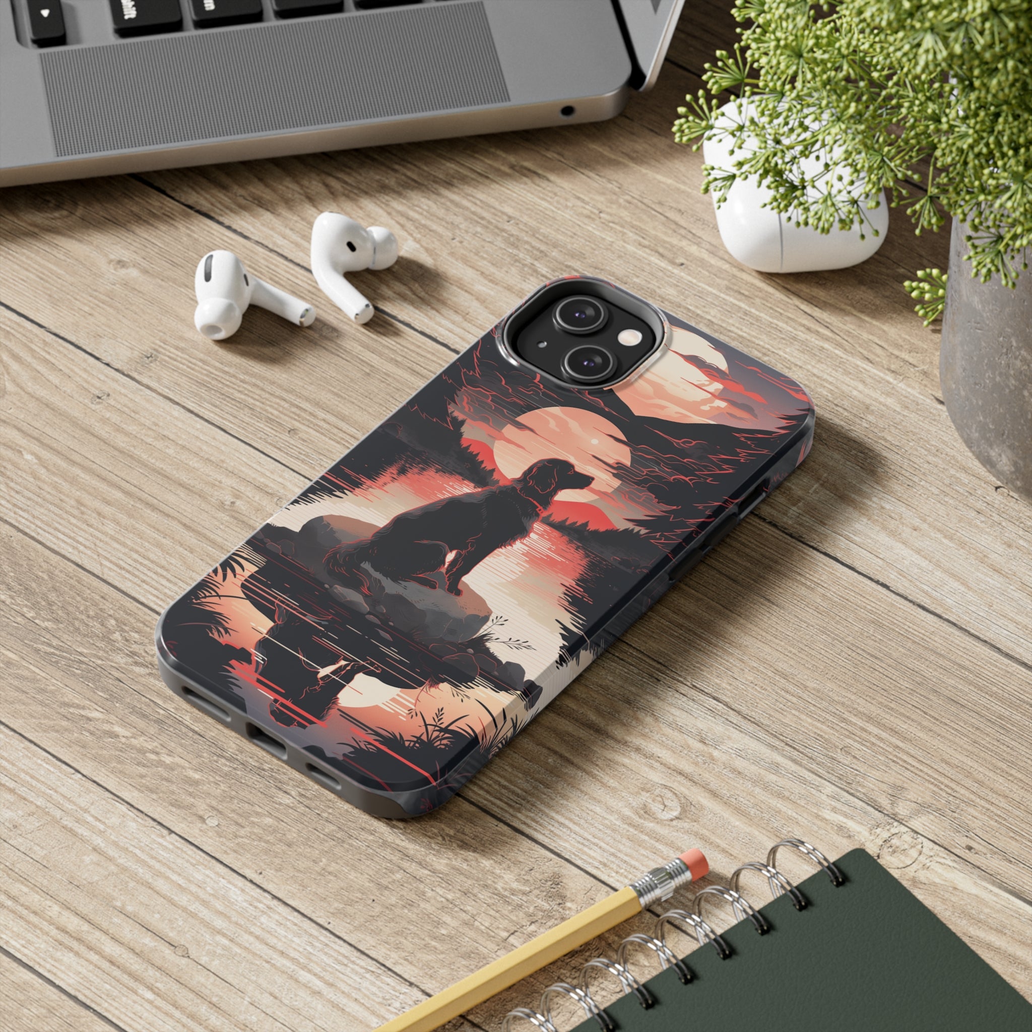 Golden Retriever Love - Dark Mode: Impact-Resistant iPhone Case