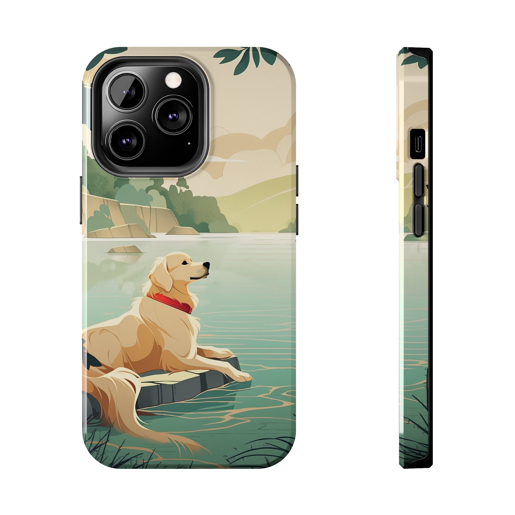 Golden Retriever Love: Impact-Resistant iPhone Case