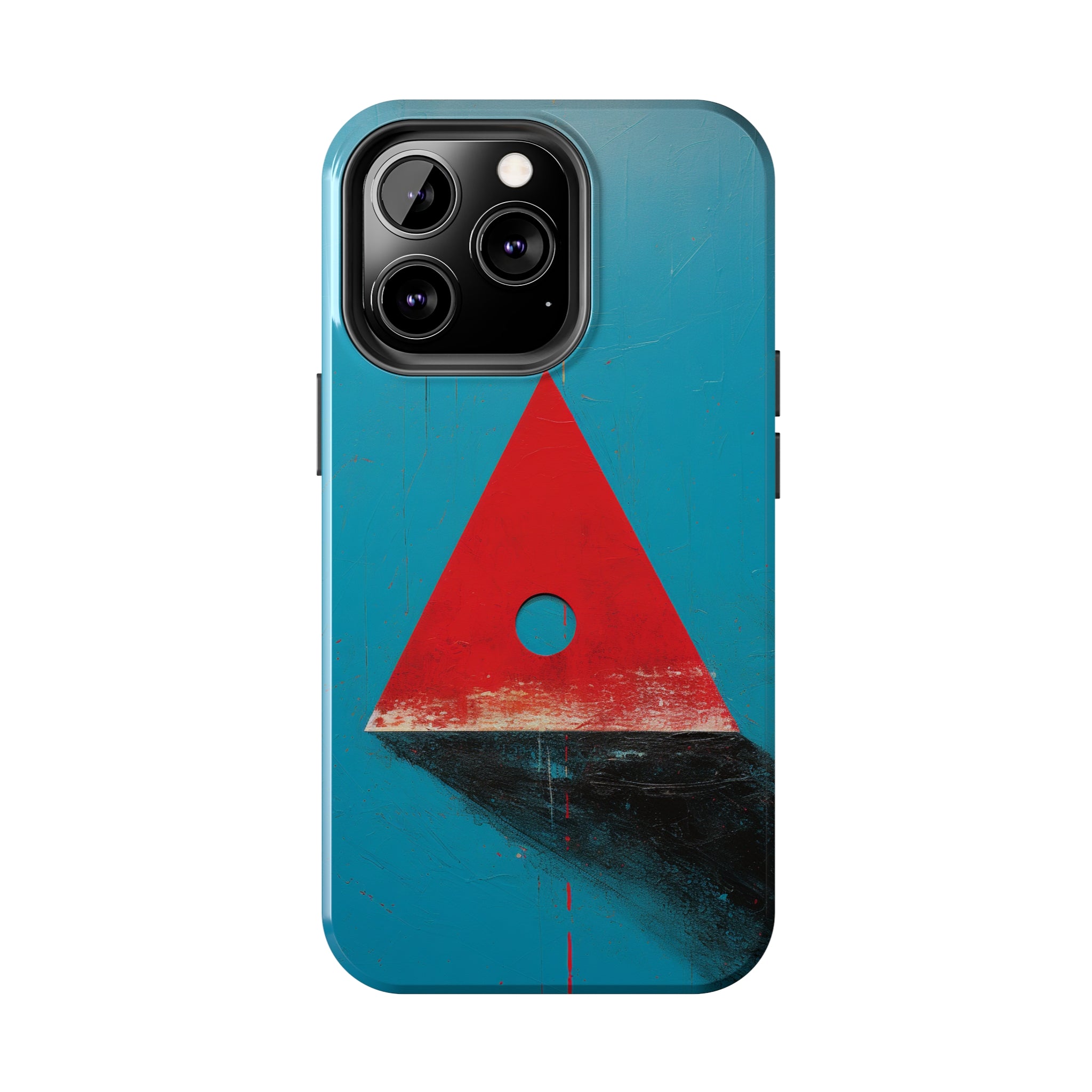 Spooky Red Triangle: Impact-Resistant iPhone Case