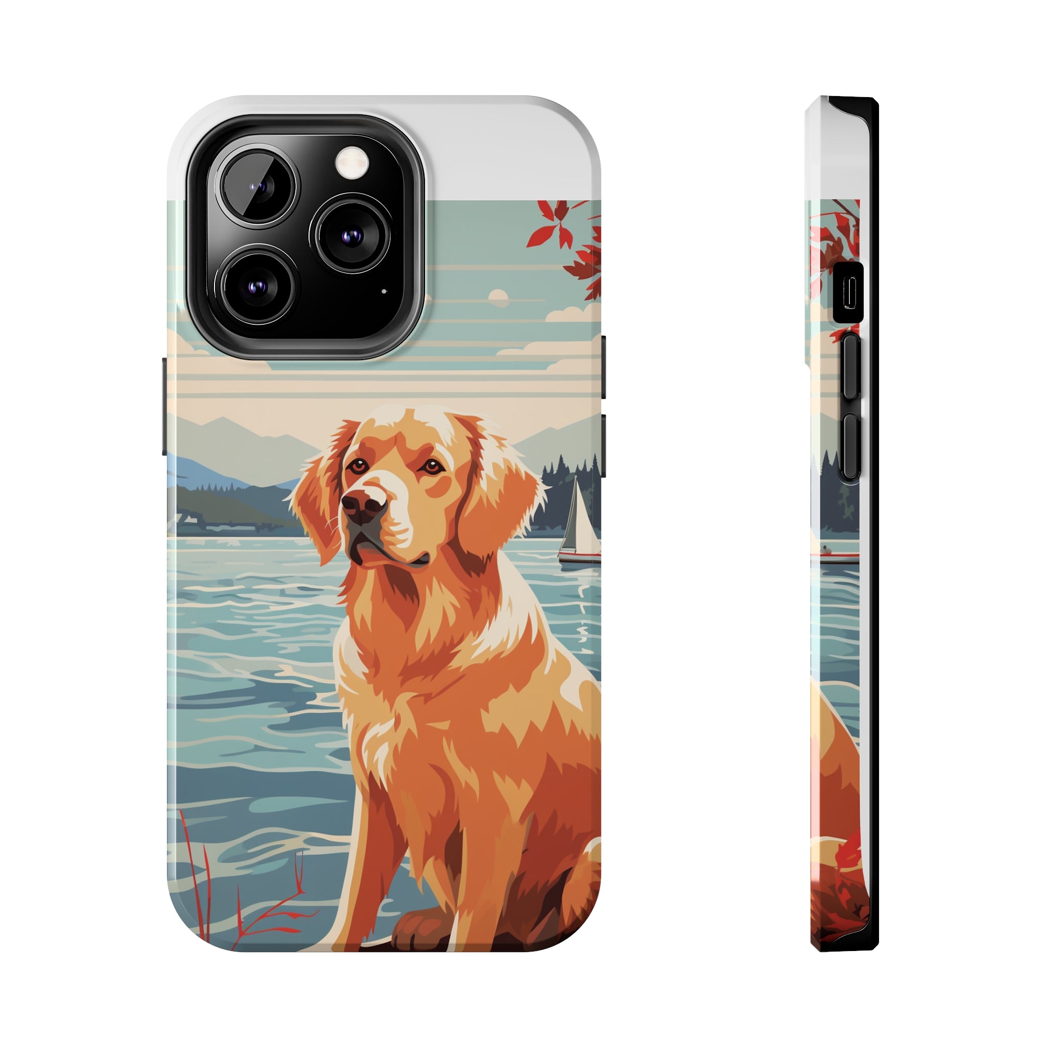 Golden Retriever Love: Impact-Resistant iPhone Case