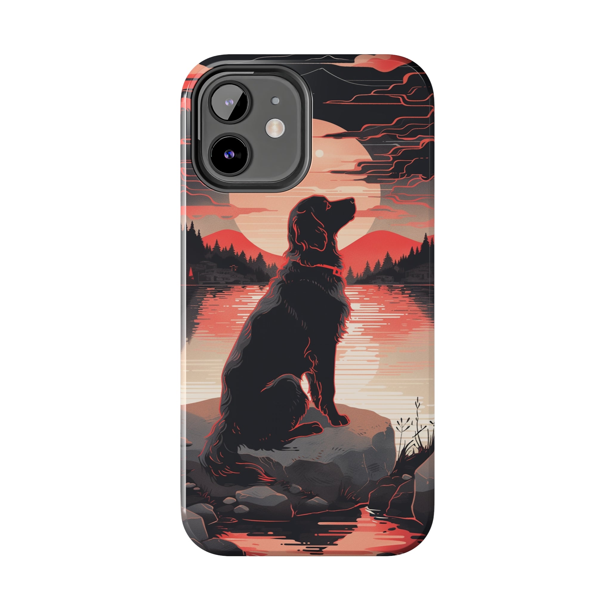 Golden Retriever Love - Dark Mode: Impact-Resistant iPhone Case