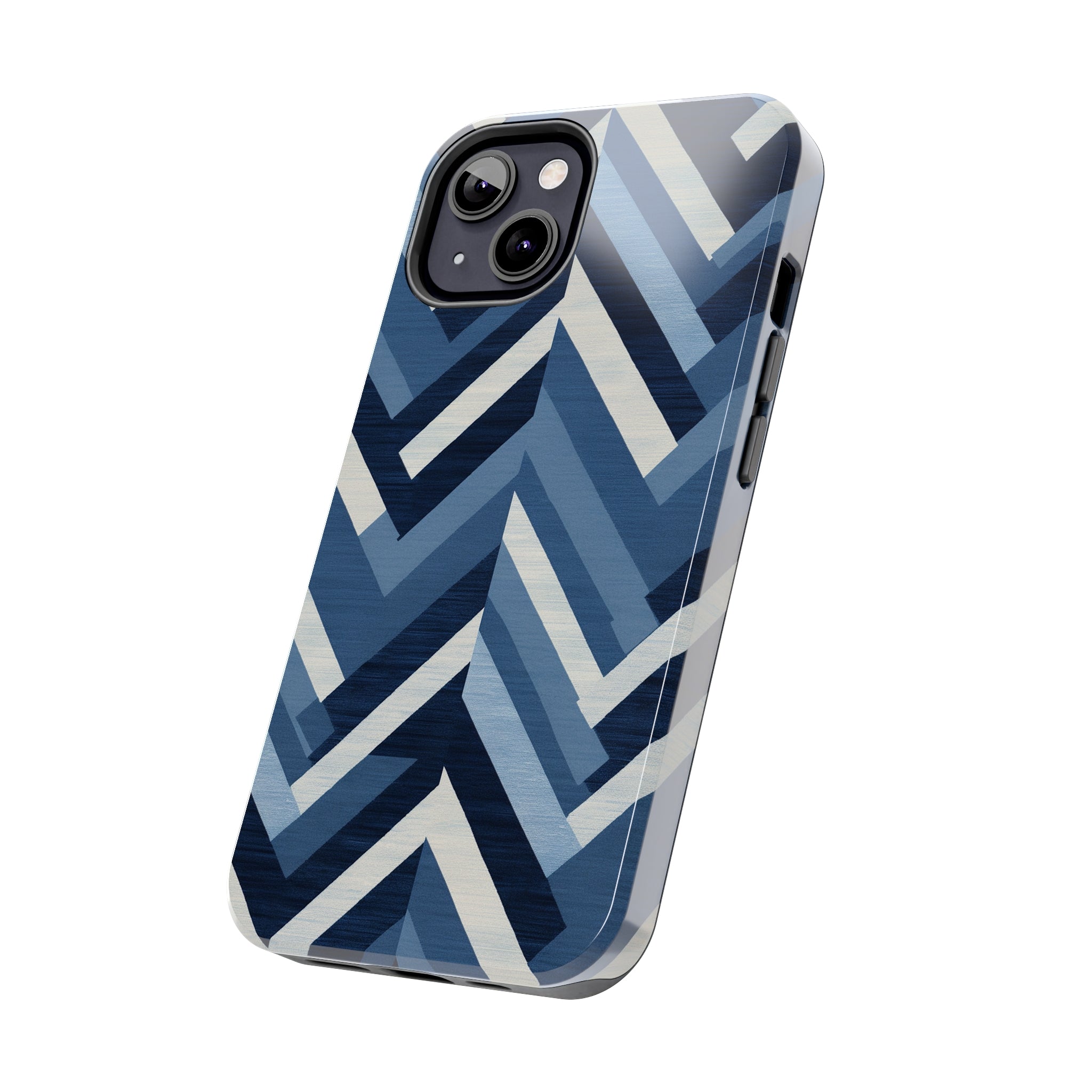 Azure Mosaic: Impact-Resistant iPhone Case