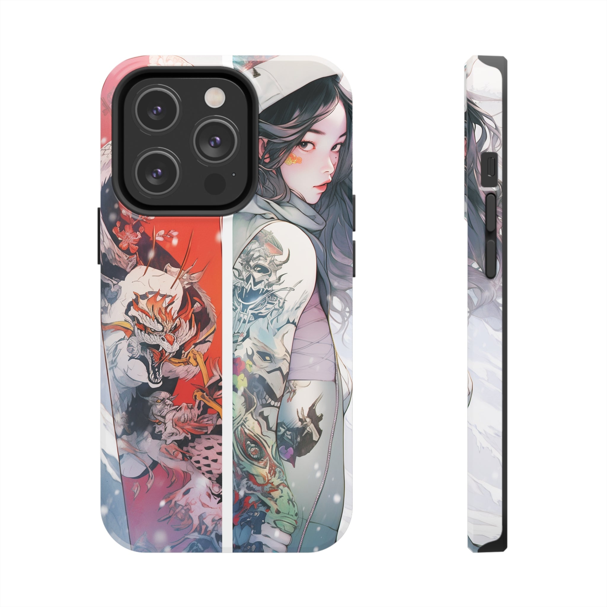 Snowboarding Girl's Odyssey: Impact-Resistant iPhone Case