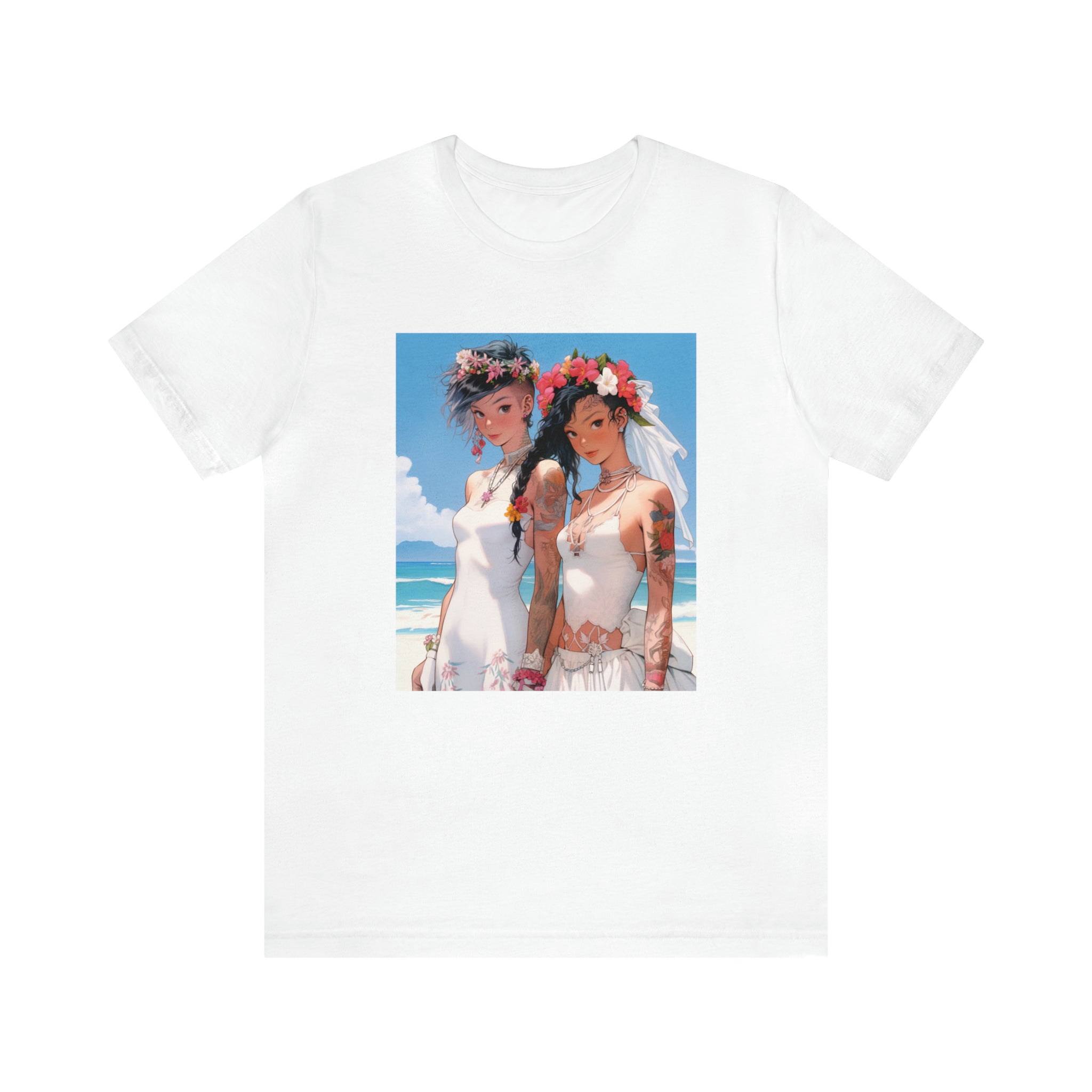 Seoul Beach Vibes Bikini Tattoos Girls Wedding Short Sleeve Tee