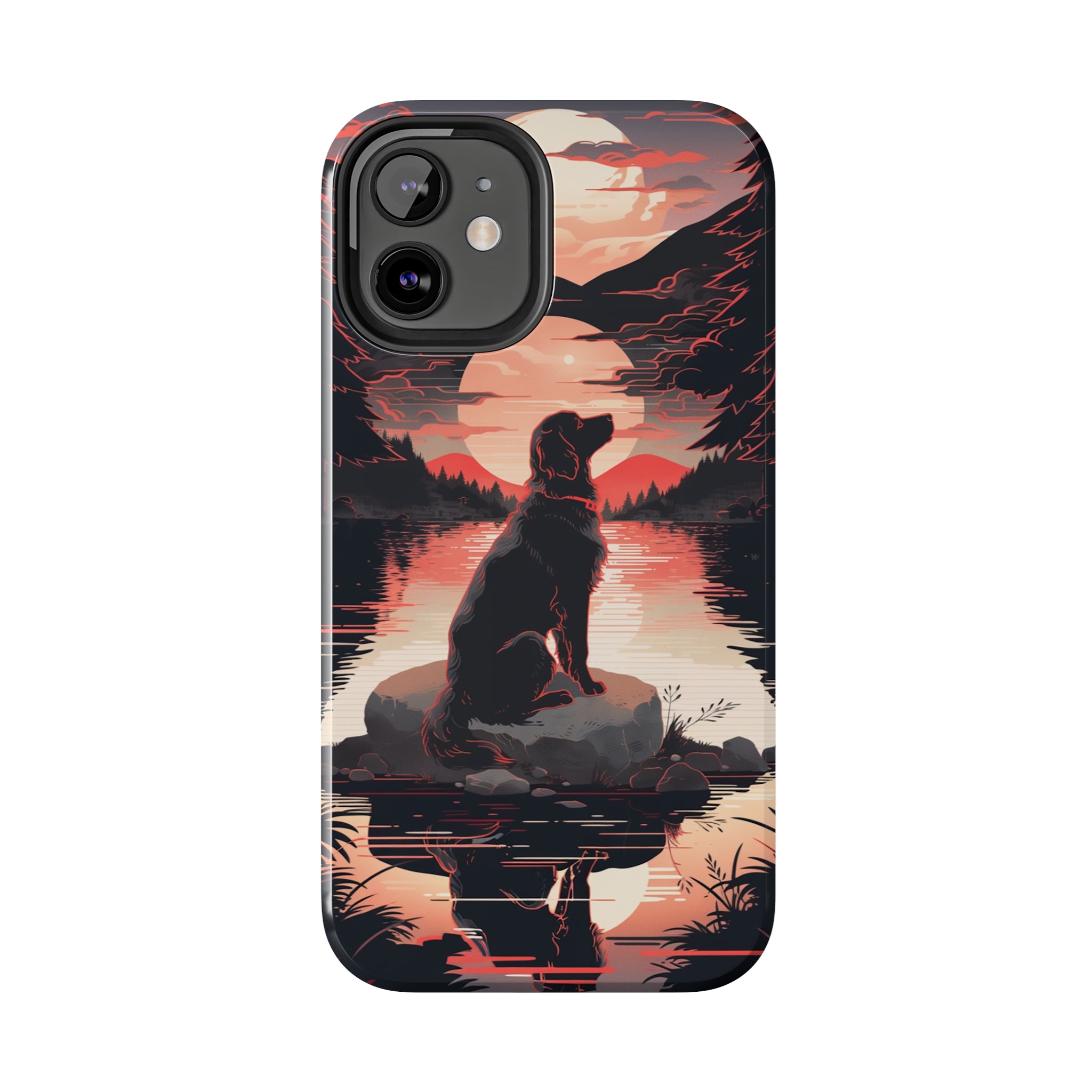 Golden Retriever Love - Dark Mode: Impact-Resistant iPhone Case