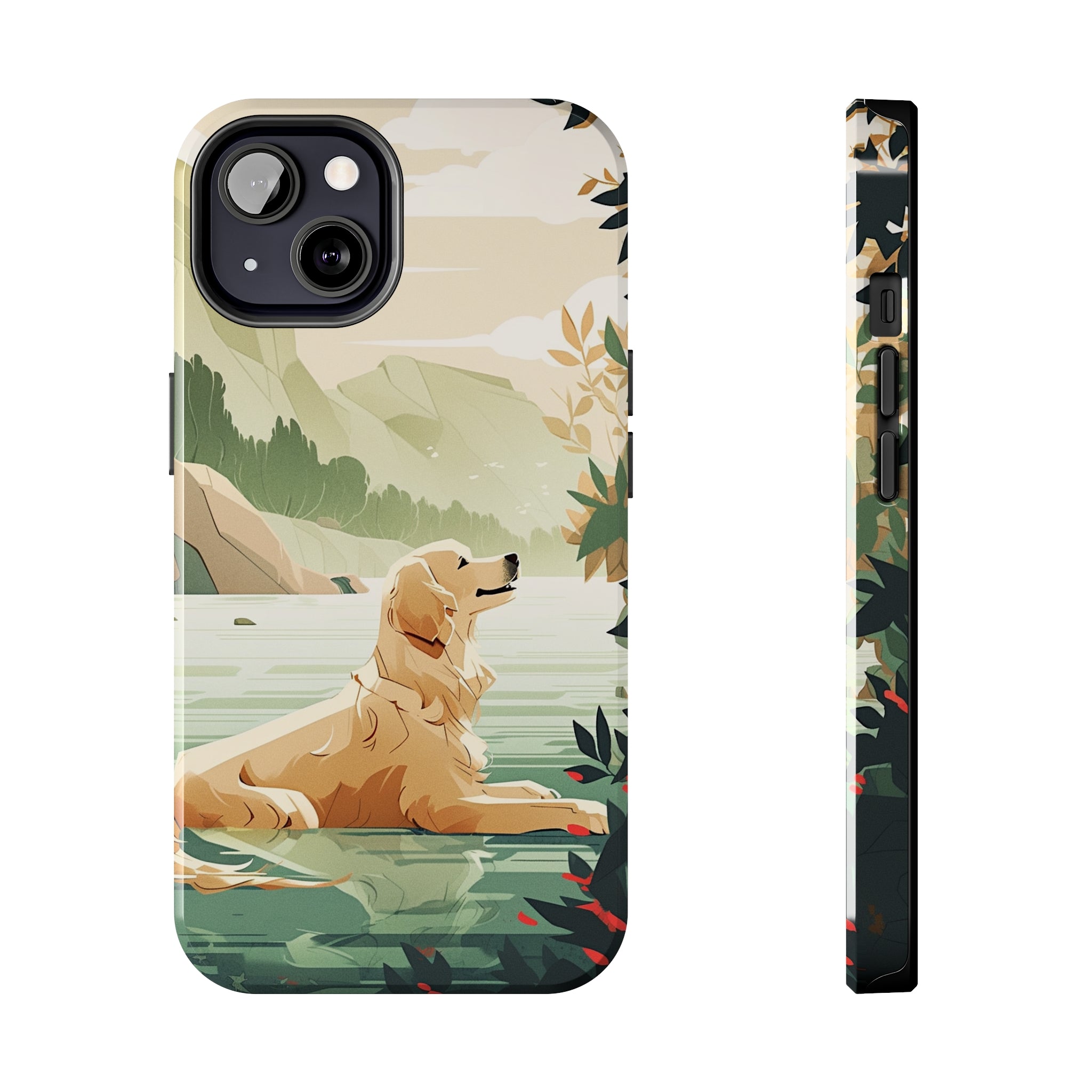 Golden Retriever Love: Impact-Resistant iPhone Case