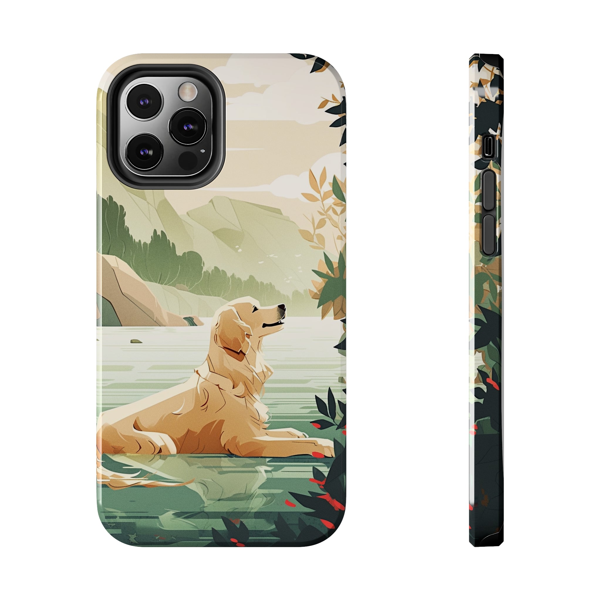 Golden Retriever Love: Impact-Resistant iPhone Case