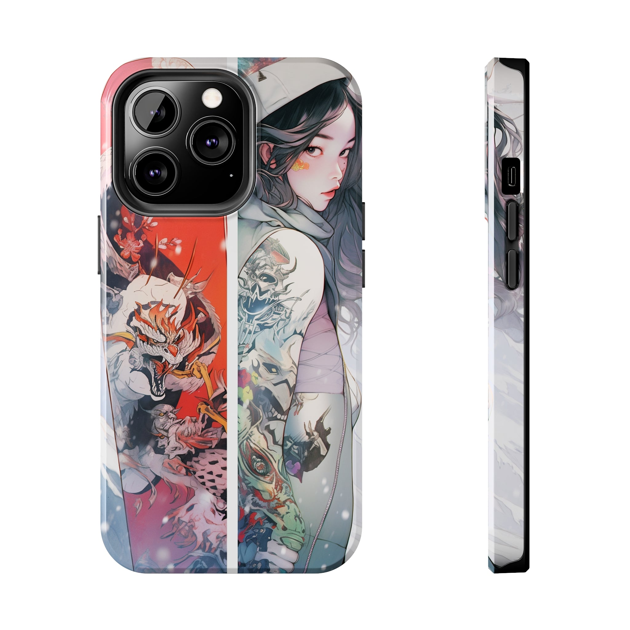 Snowboarding Girl's Odyssey: Impact-Resistant iPhone Case