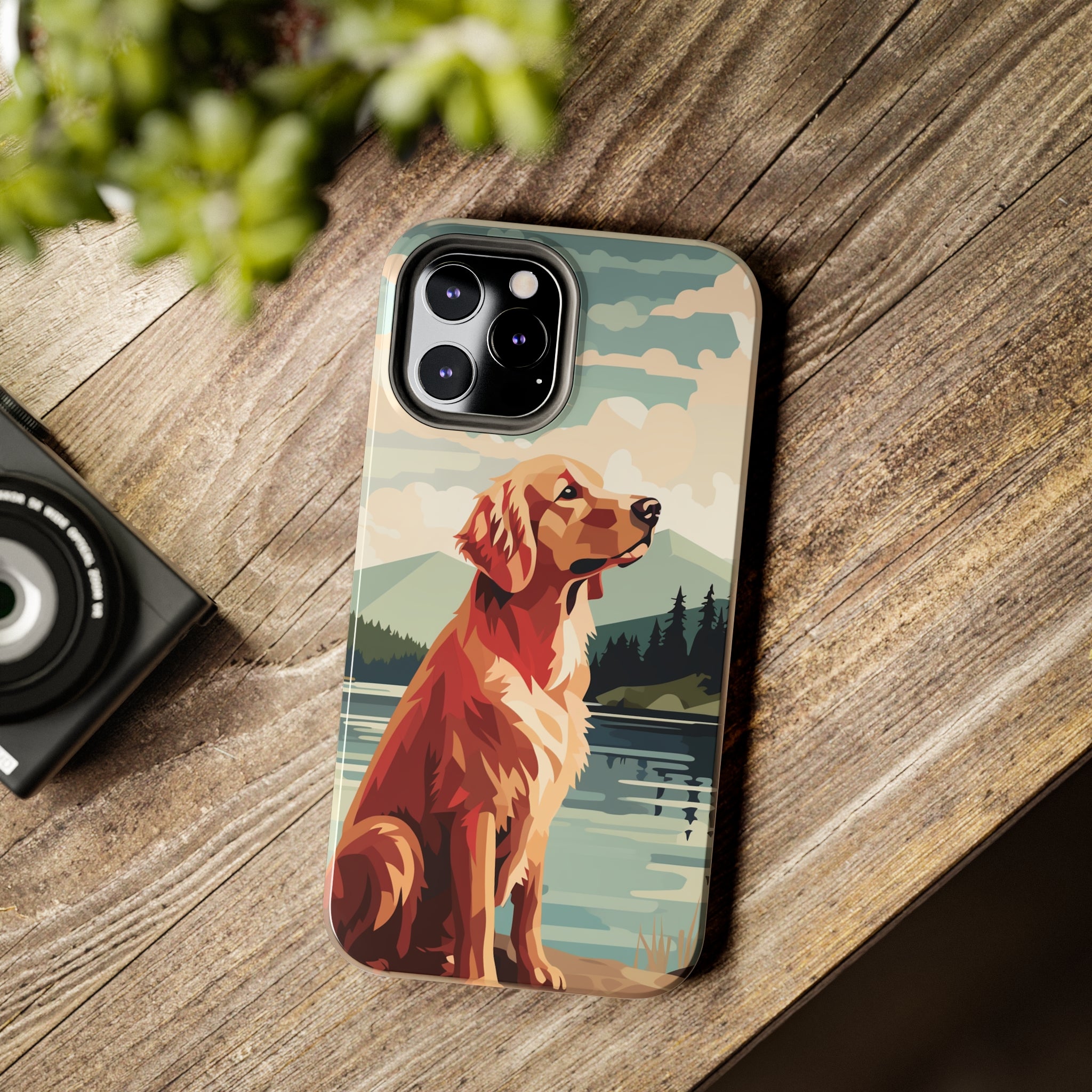 Golden Retriever Love: Impact-Resistant iPhone Case