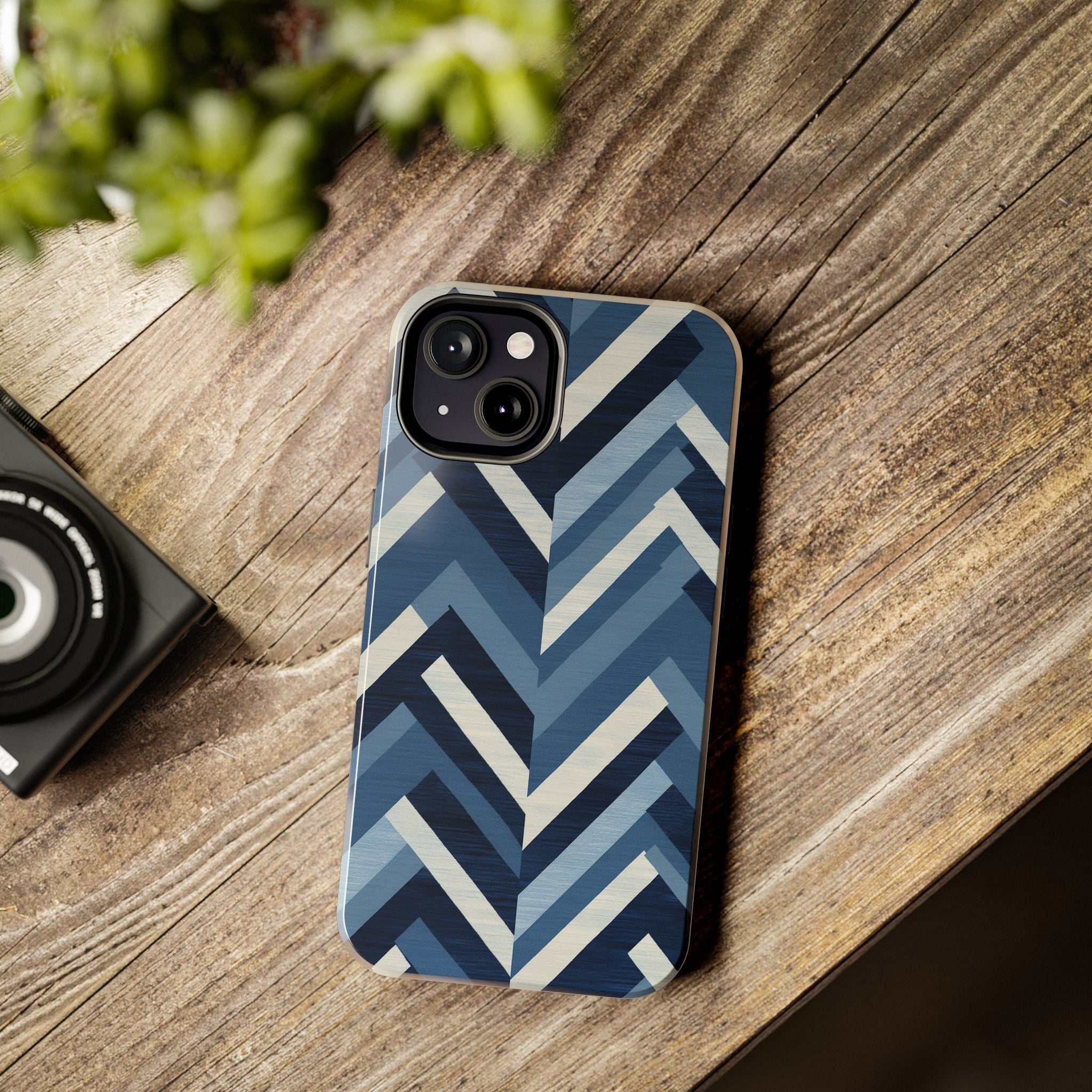 Azure Mosaic: Impact-Resistant iPhone Case