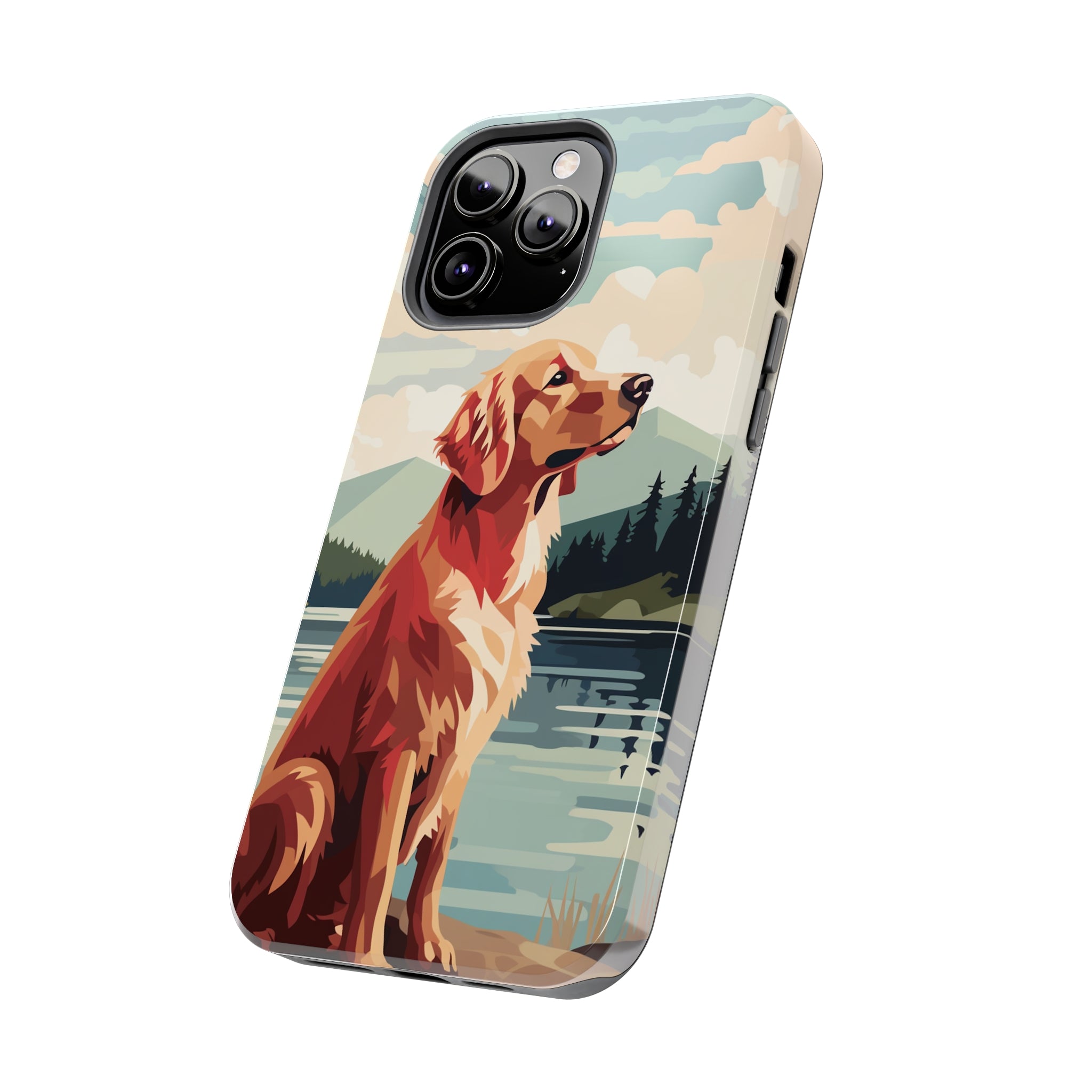 Golden Retriever Love: Impact-Resistant iPhone Case