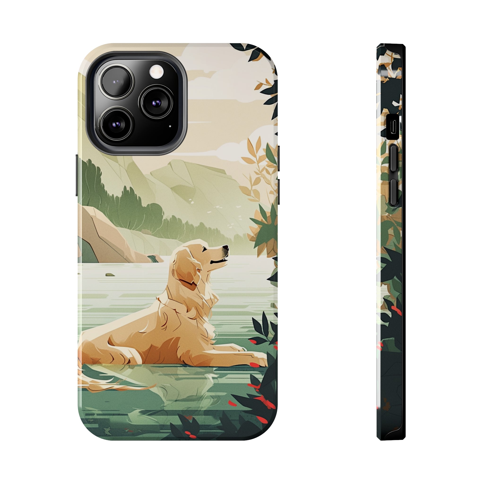 Golden Retriever Love: Impact-Resistant iPhone Case