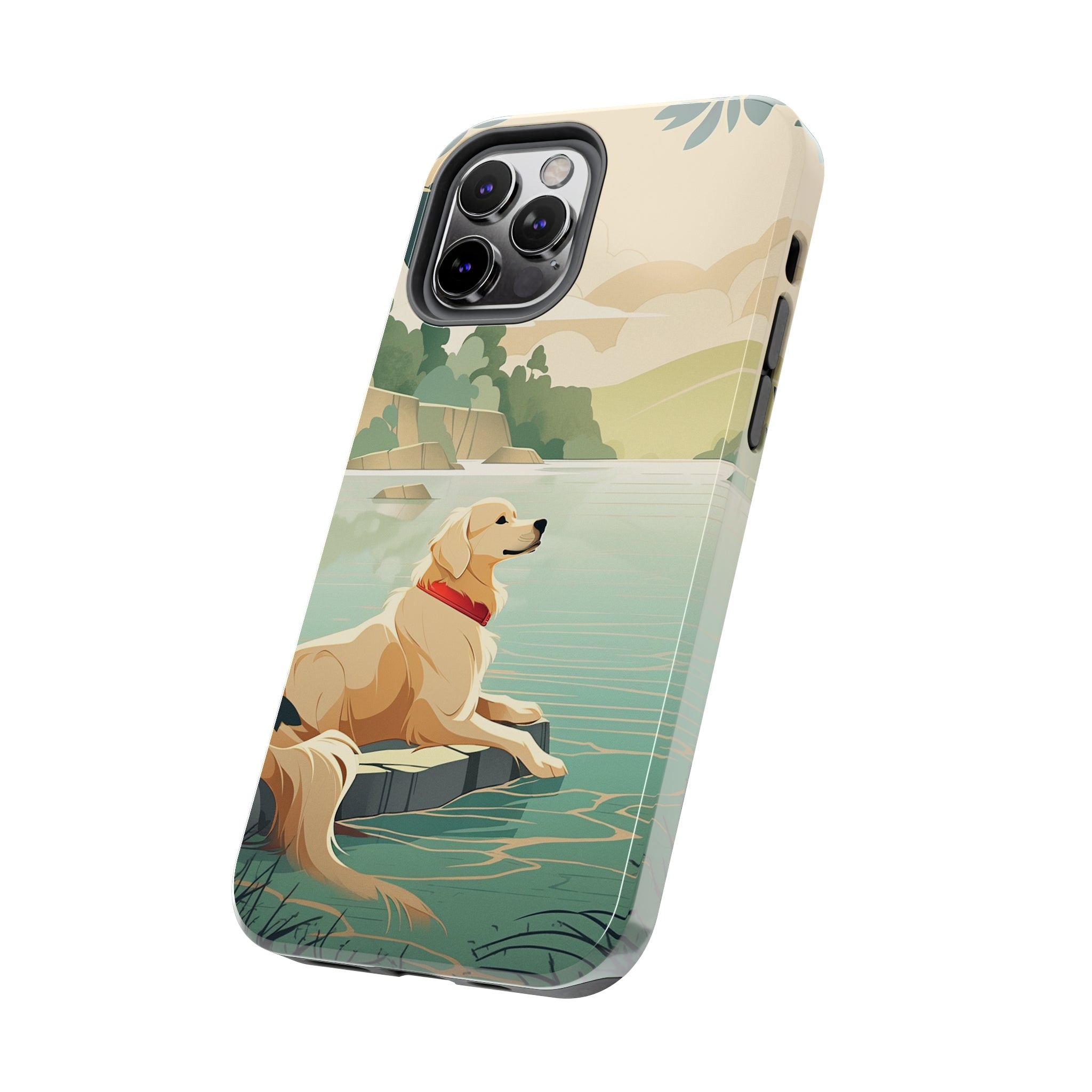 Golden Retriever Love: Impact-Resistant iPhone Case