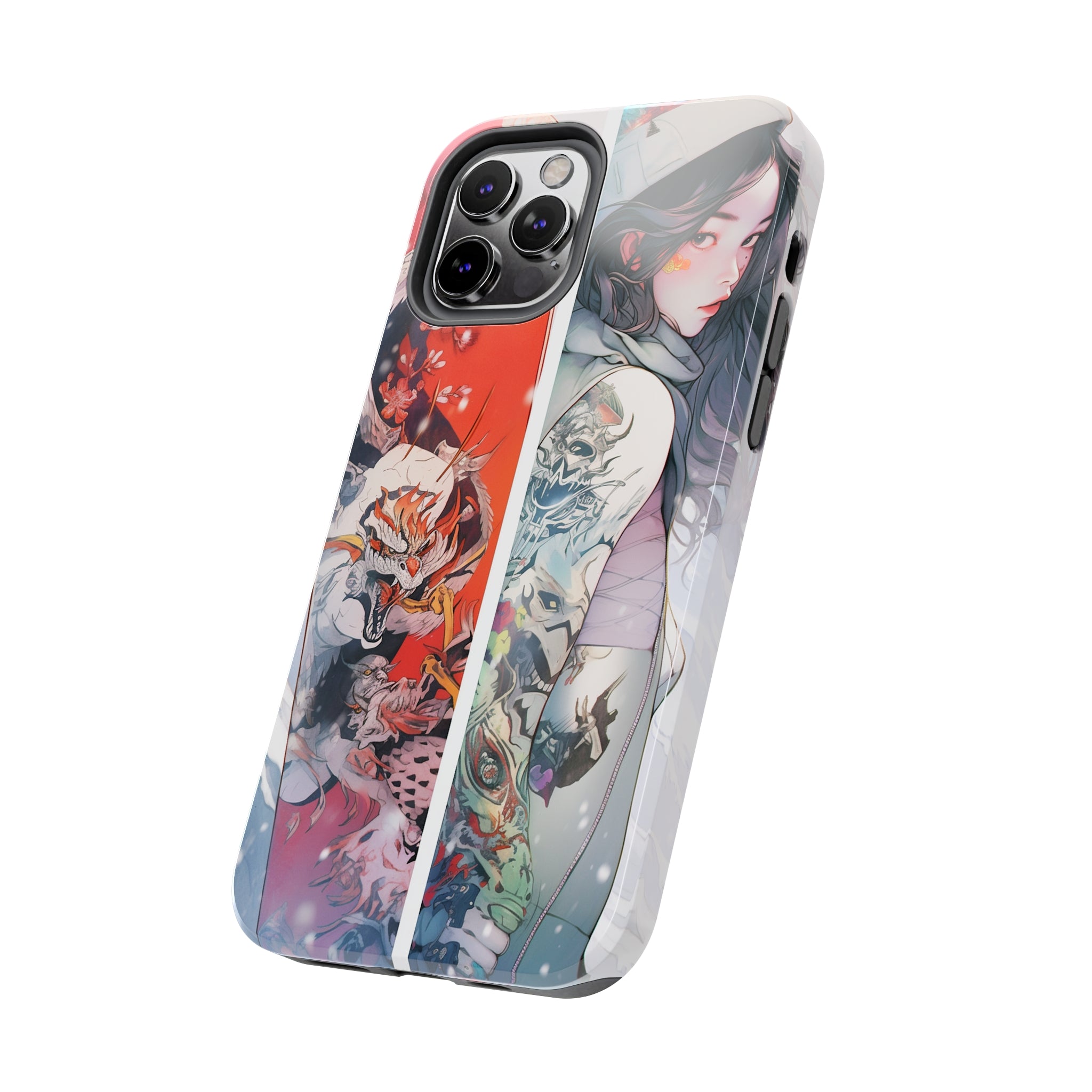 Snowboarding Girl's Odyssey: Impact-Resistant iPhone Case