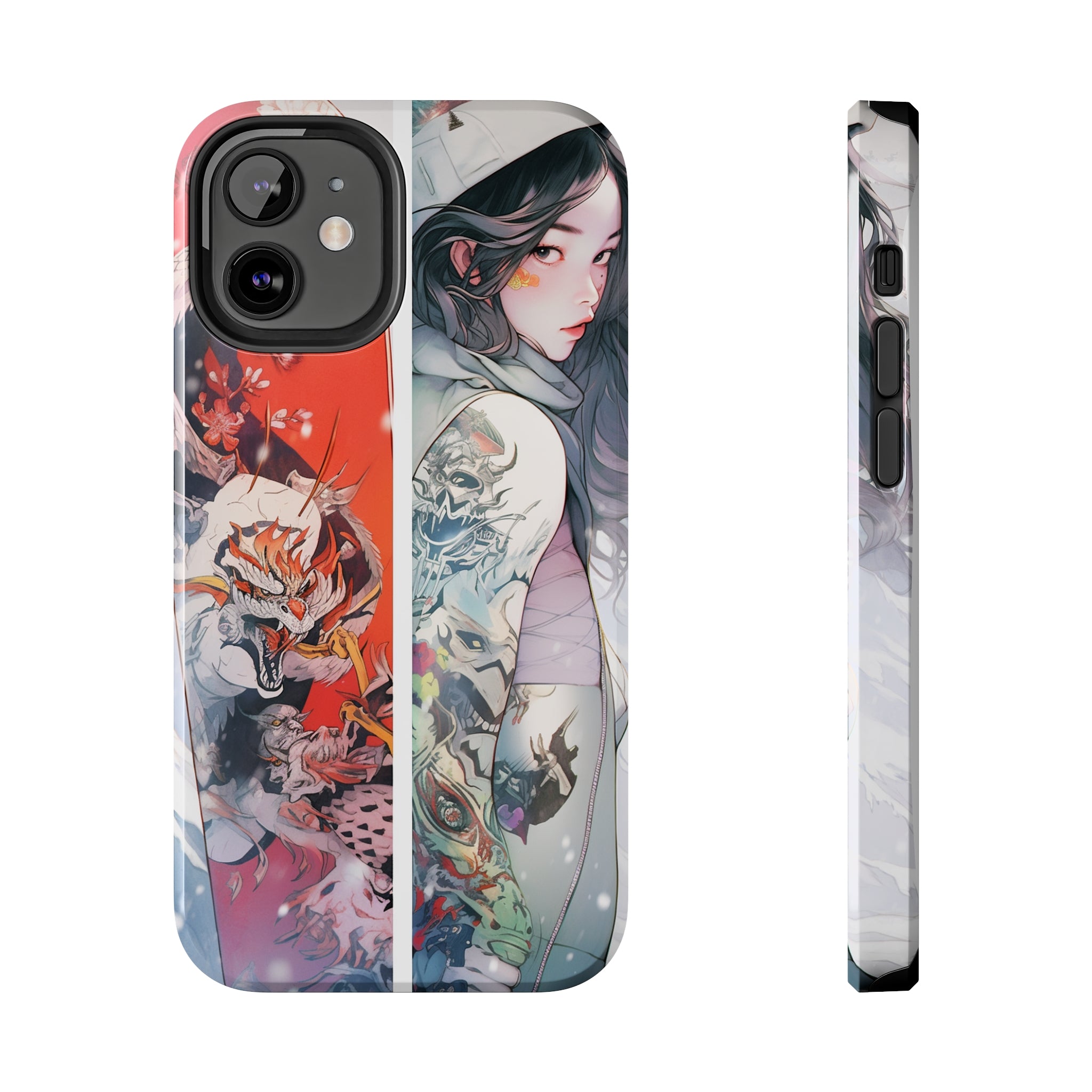 Snowboarding Girl's Odyssey: Impact-Resistant iPhone Case