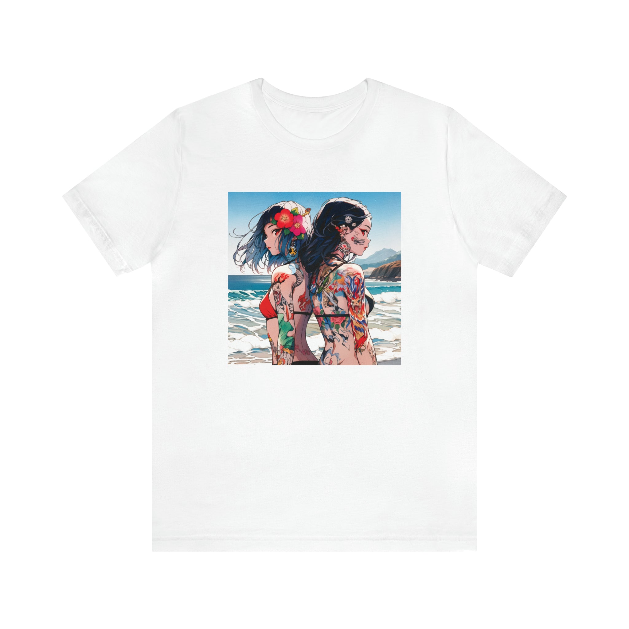 Seoul Beach Vibes Bikini Tattoos Girl Friends Short Sleeve Tee