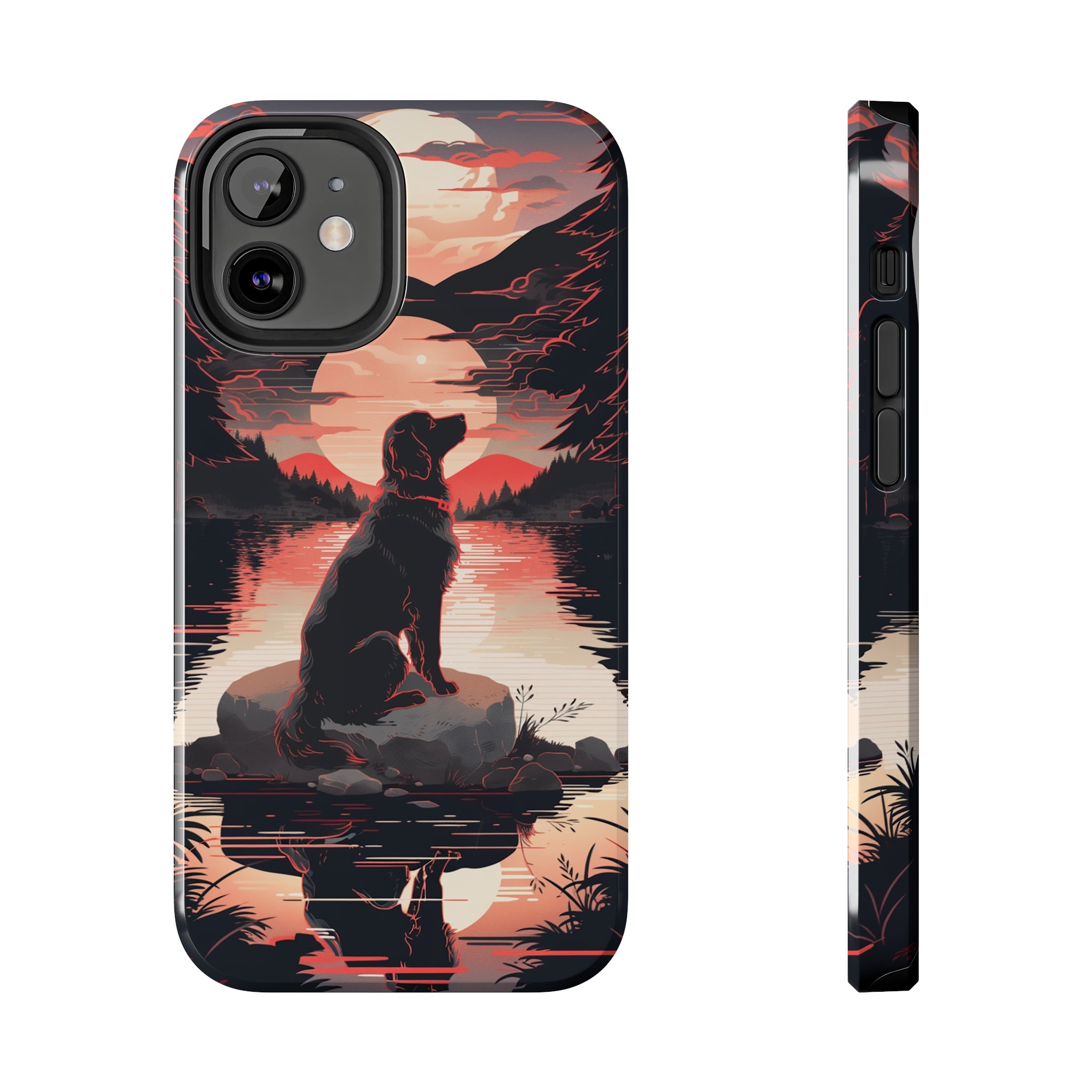 Golden Retriever Love - Dark Mode: Impact-Resistant iPhone Case