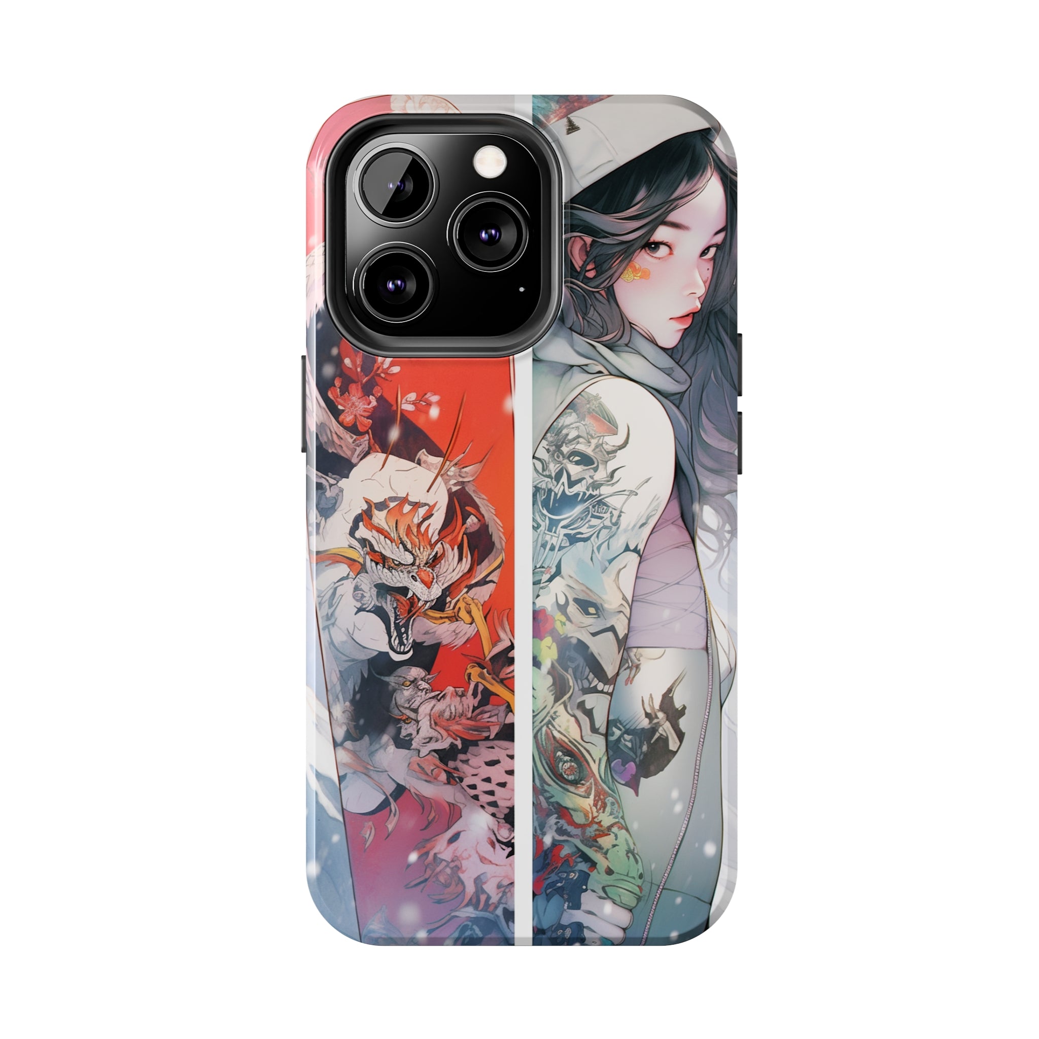 Snowboarding Girl's Odyssey: Impact-Resistant iPhone Case