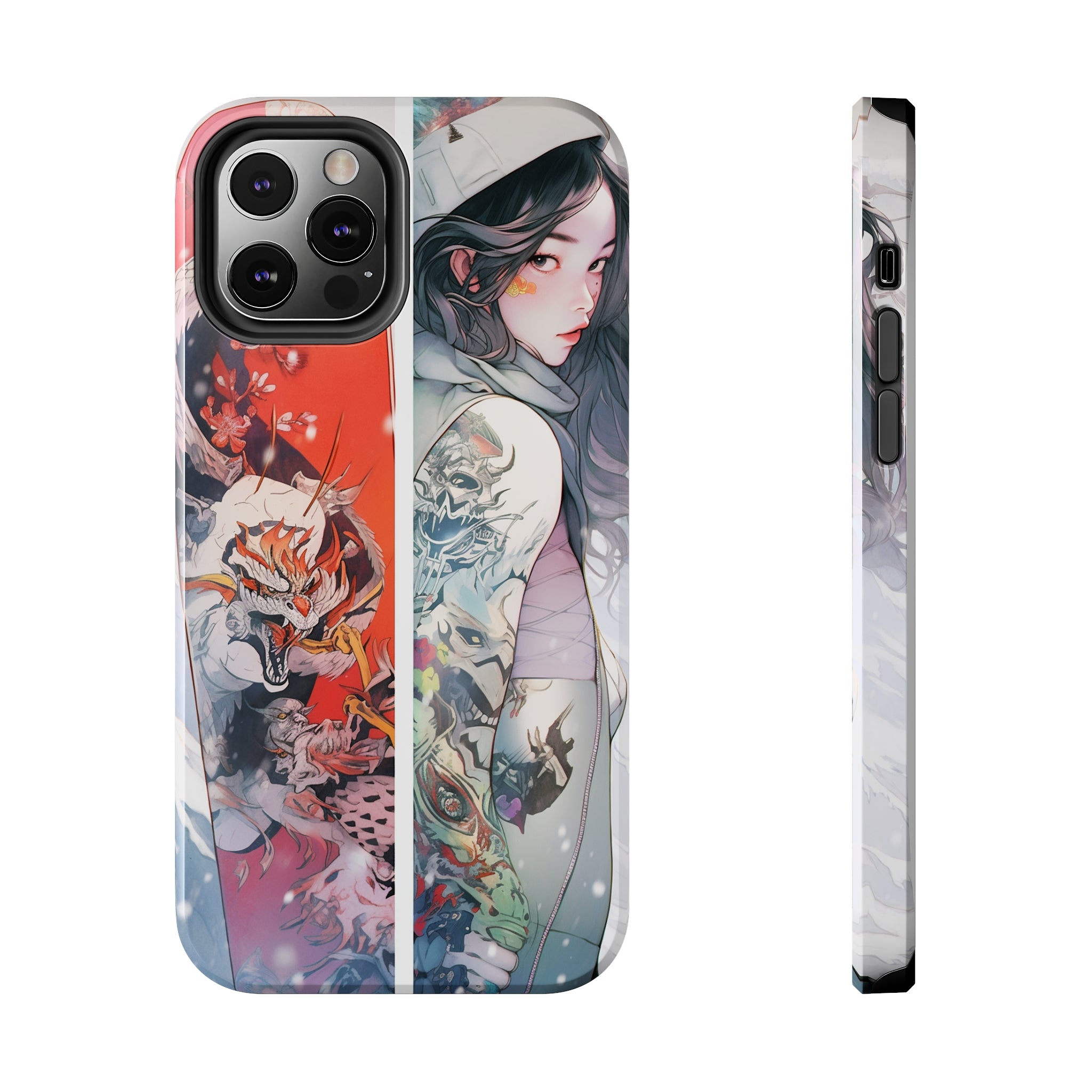 Snowboarding Girl's Odyssey: Impact-Resistant iPhone Case