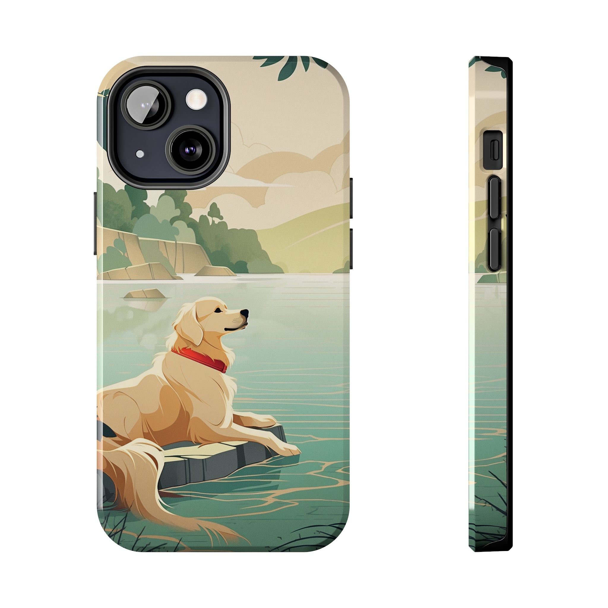 Golden Retriever Love: Impact-Resistant iPhone Case