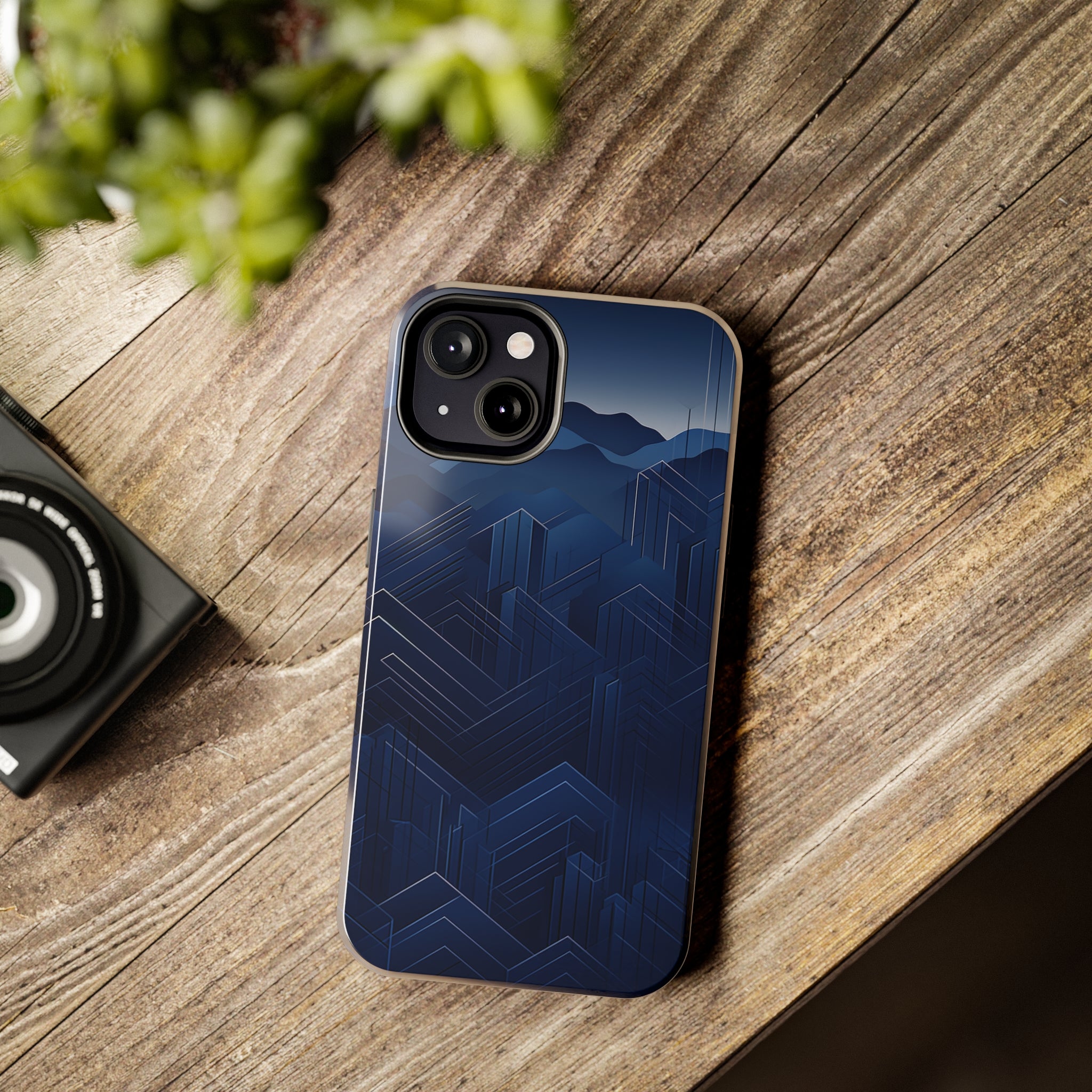 Blue Pixels: Impact-Resistant iPhone Case