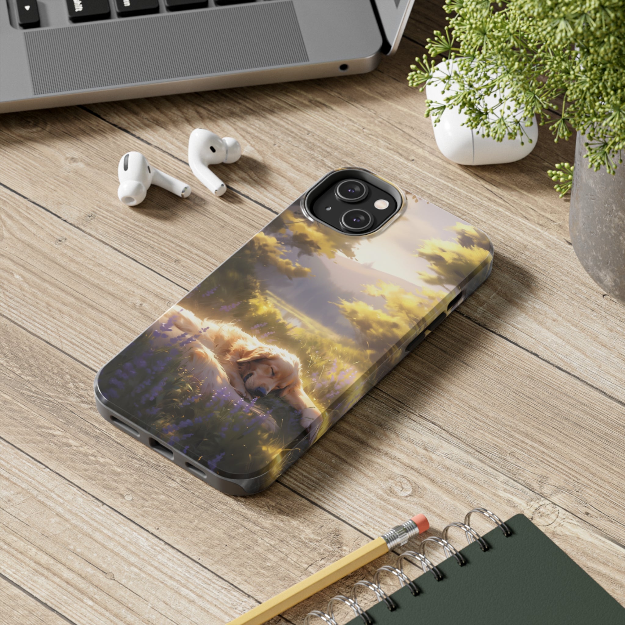 Golden Retriever Love: Impact-Resistant iPhone Case