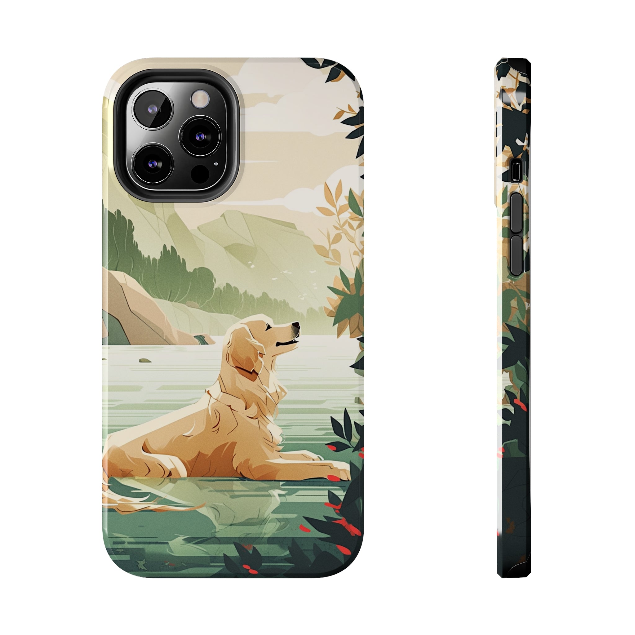 Golden Retriever Love: Impact-Resistant iPhone Case