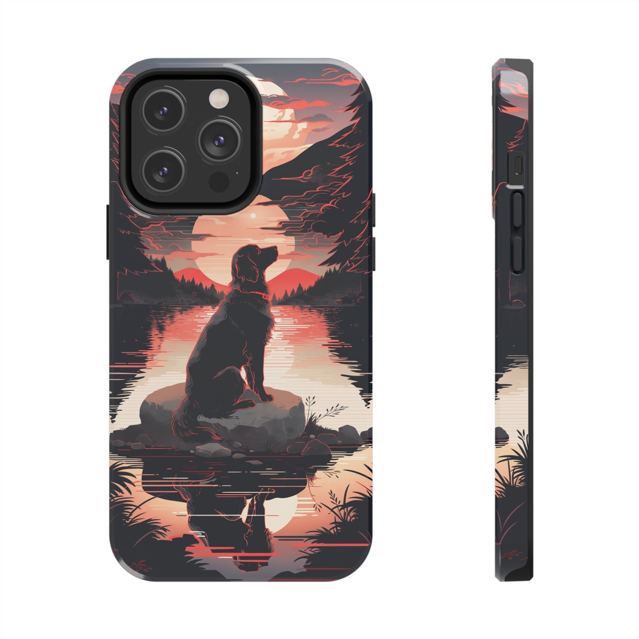 Golden Retriever Love - Dark Mode: Impact-Resistant iPhone Case