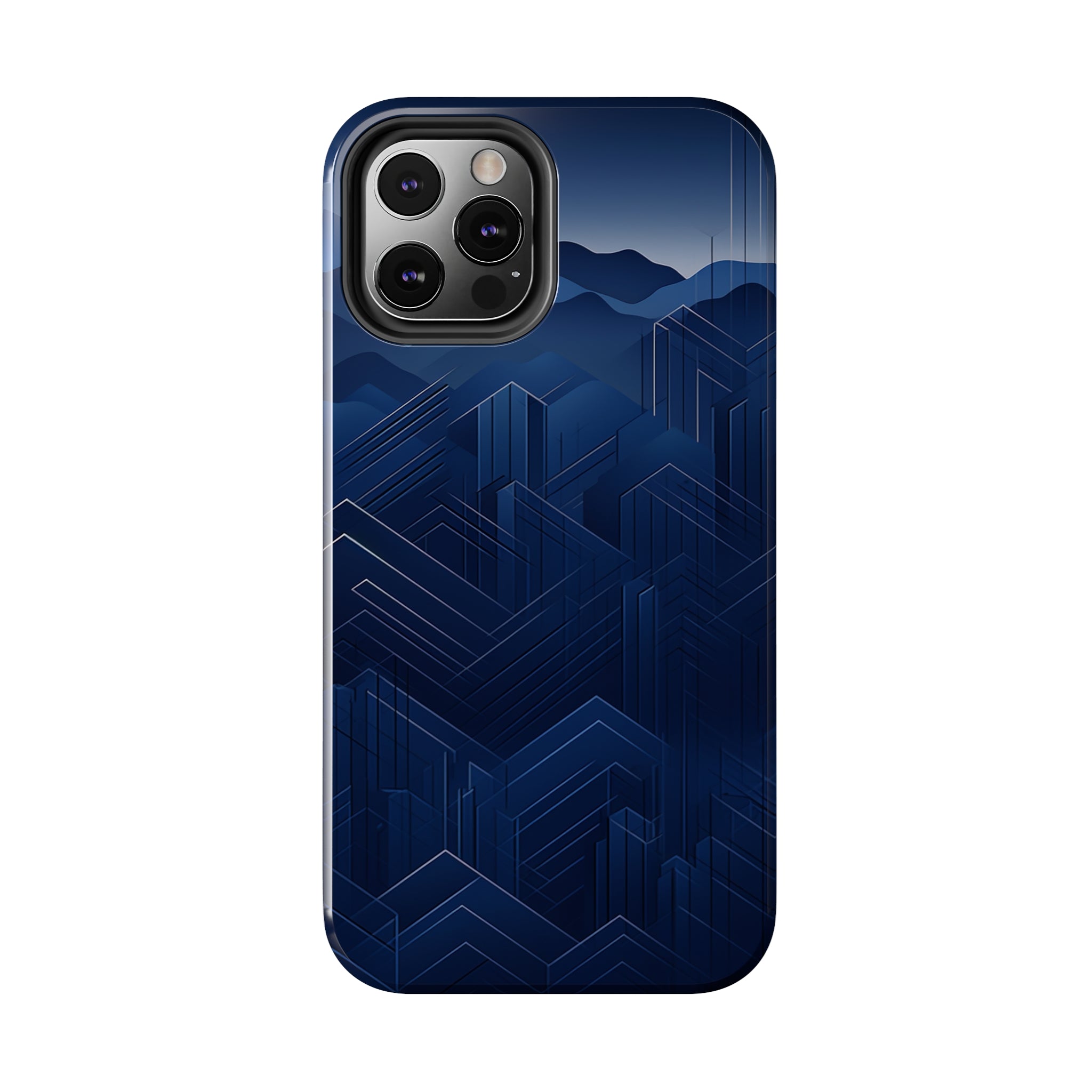 Blue Pixels: Impact-Resistant iPhone Case