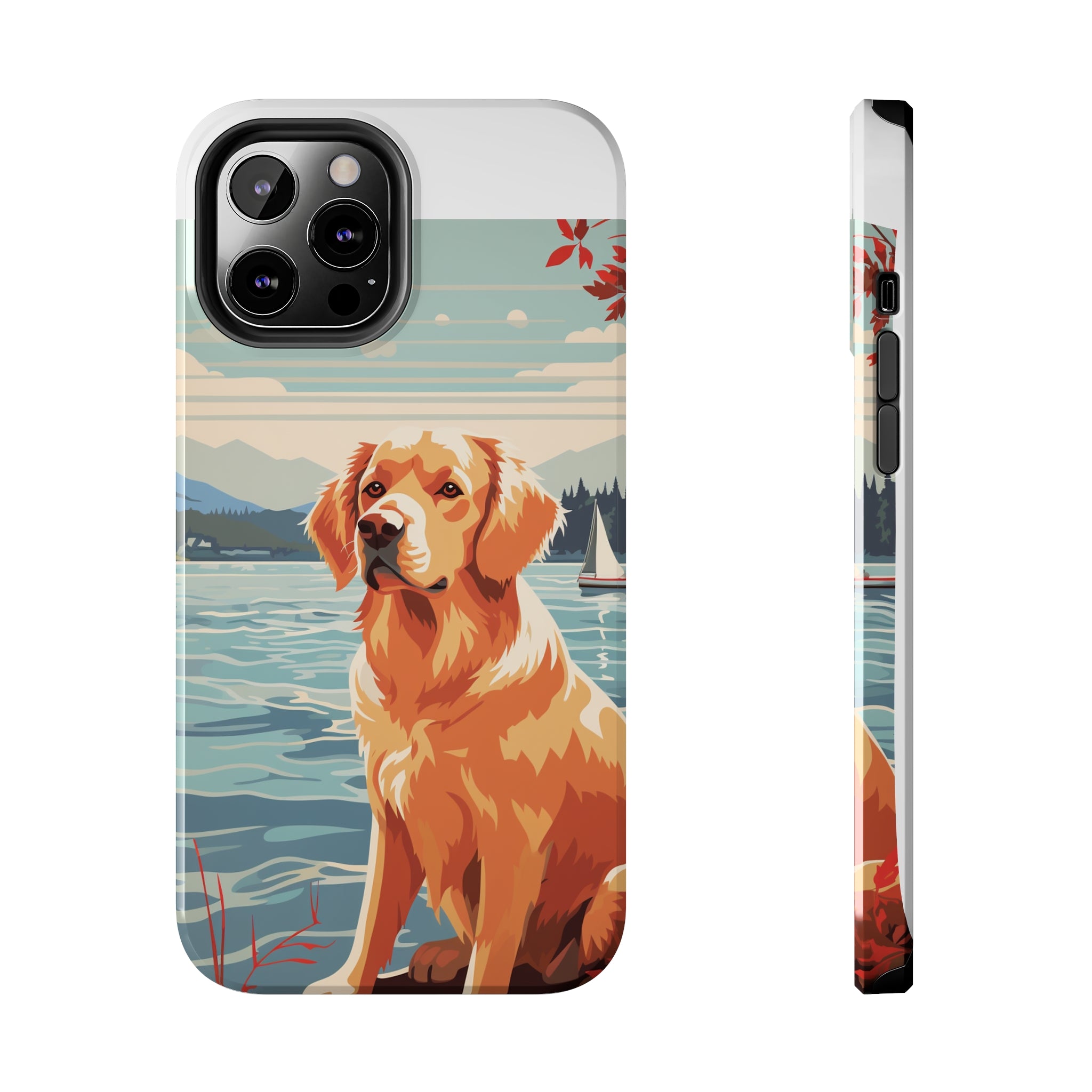 Golden Retriever Love: Impact-Resistant iPhone Case