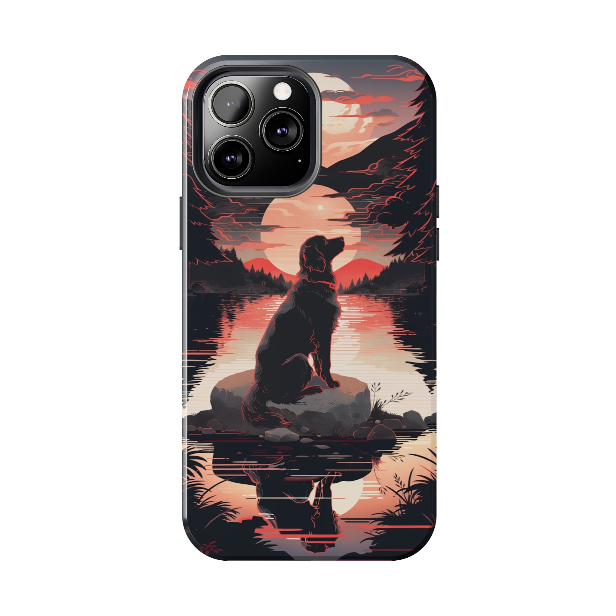 Golden Retriever Love - Dark Mode: Impact-Resistant iPhone Case