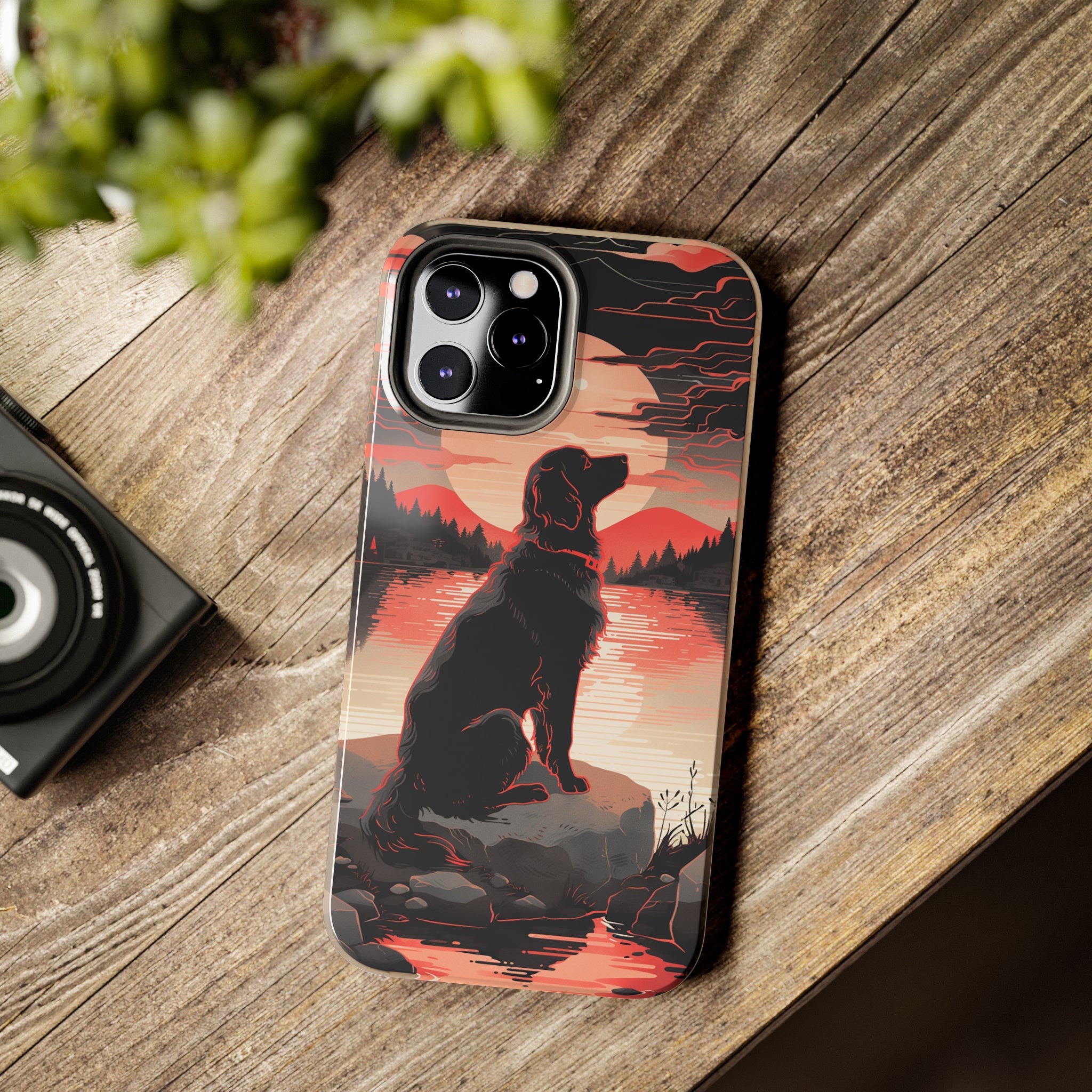 Golden Retriever Love - Dark Mode: Impact-Resistant iPhone Case