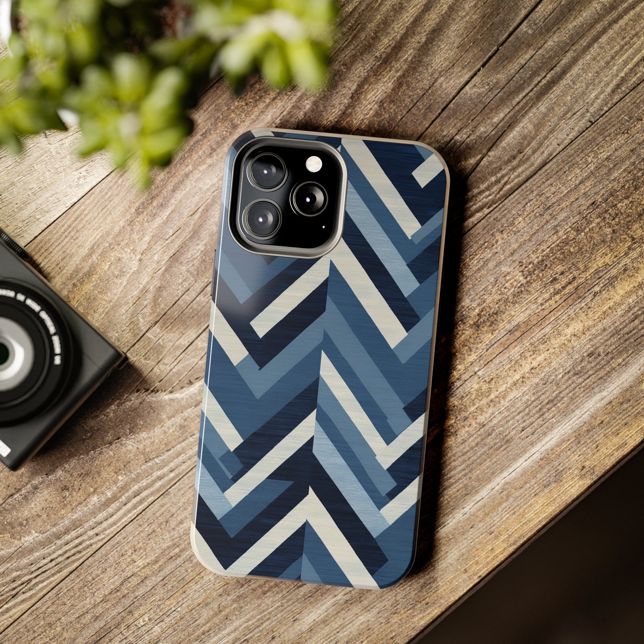 Azure Mosaic: Impact-Resistant iPhone Case