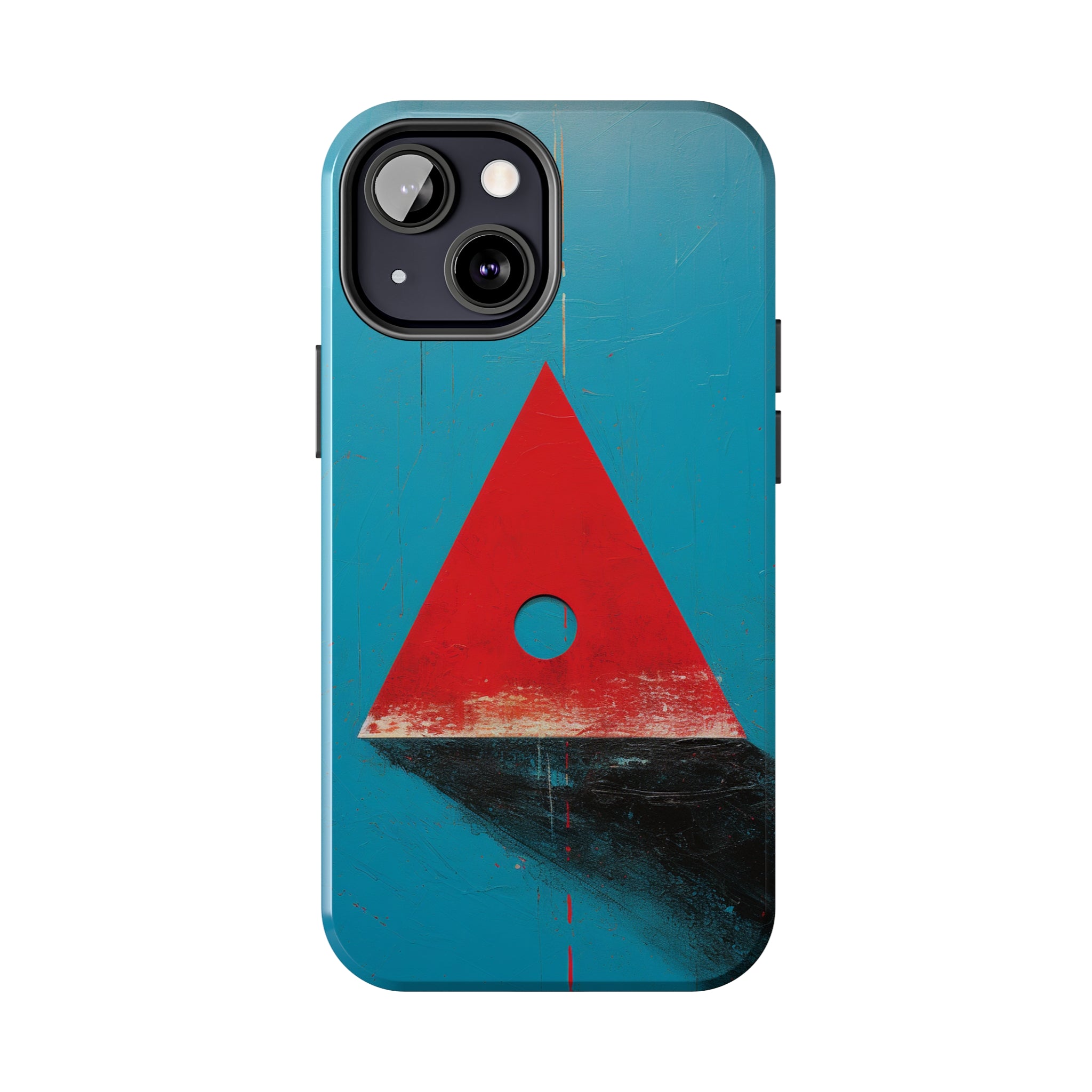 Spooky Red Triangle: Impact-Resistant iPhone Case