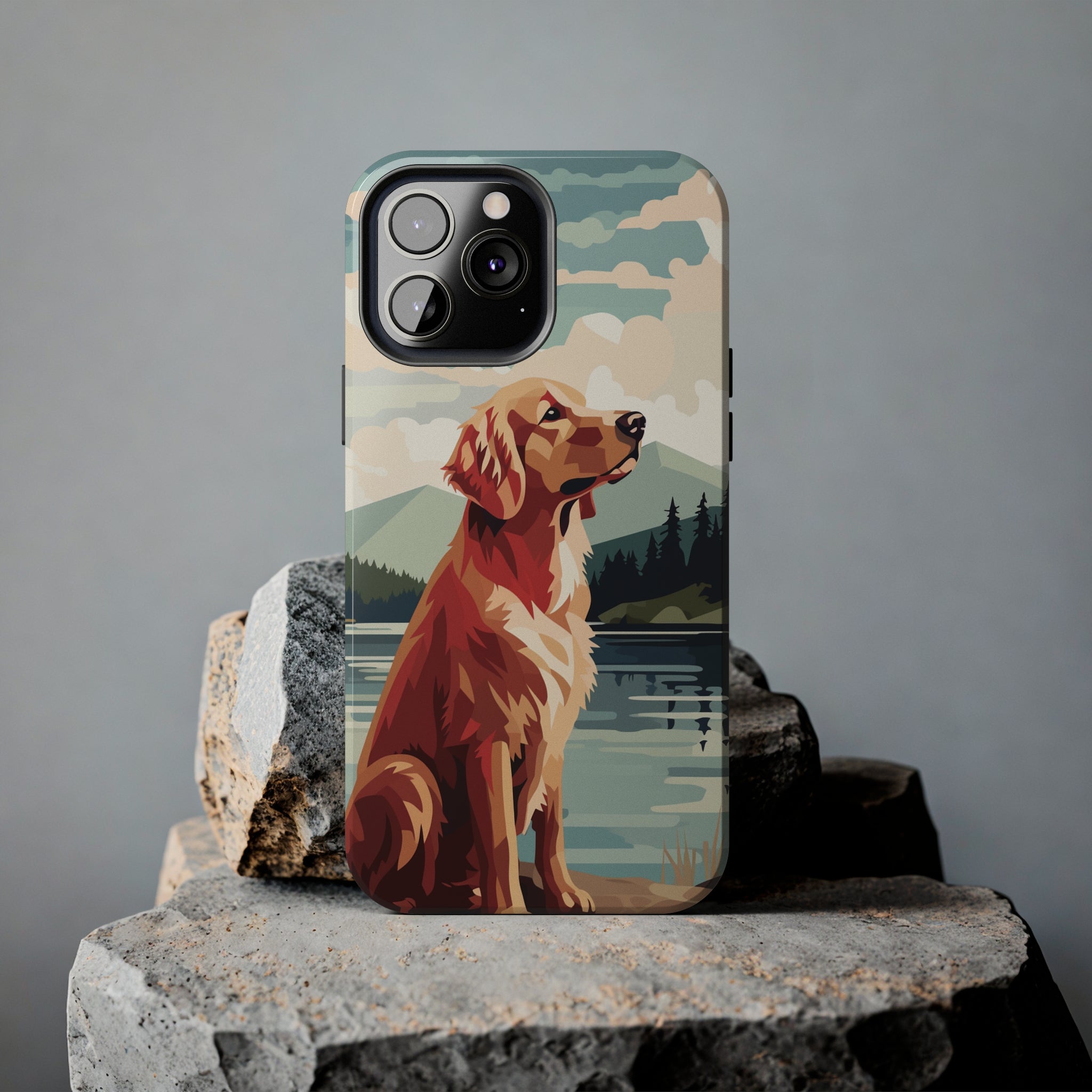 Golden Retriever Love: Impact-Resistant iPhone Case