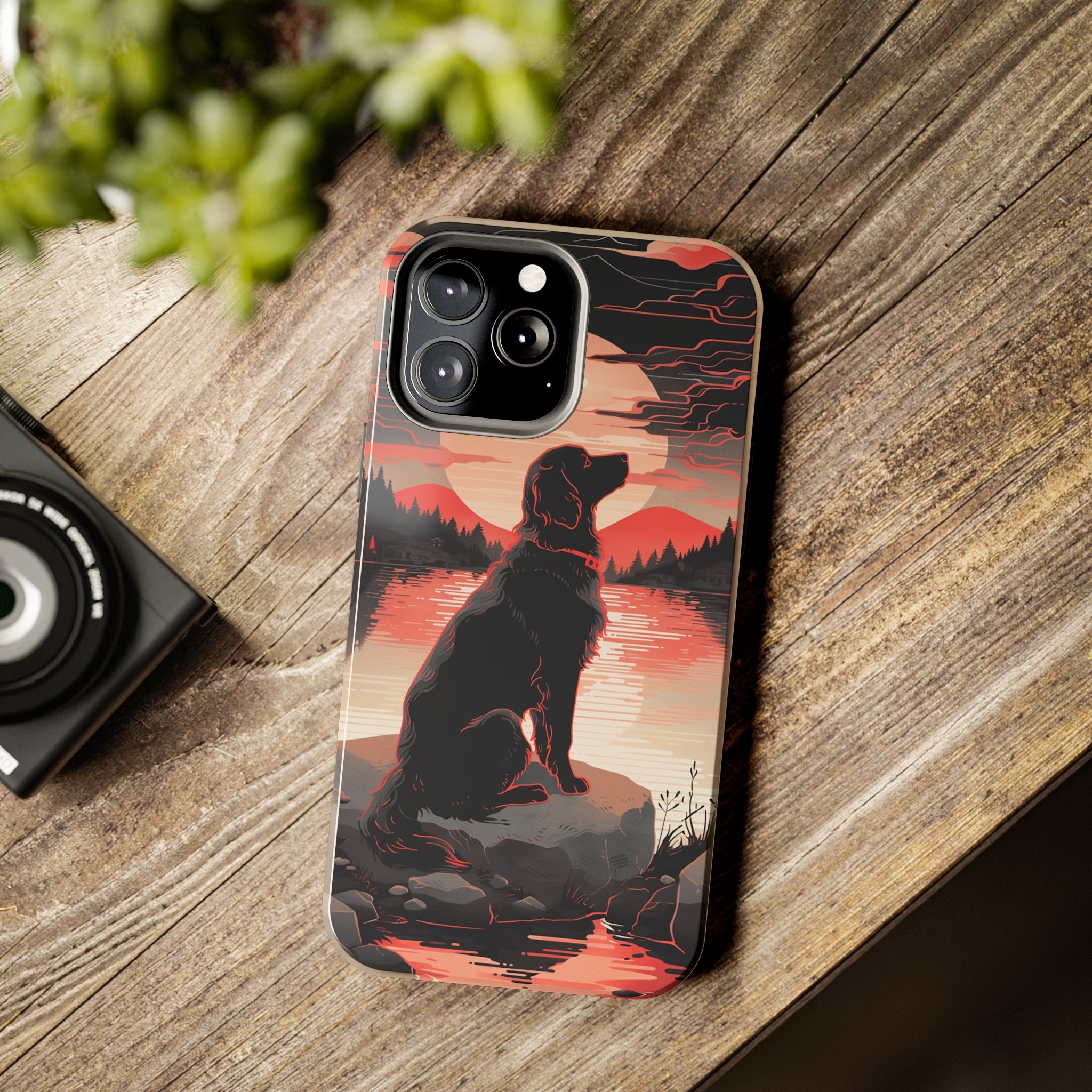 Golden Retriever Love - Dark Mode: Impact-Resistant iPhone Case