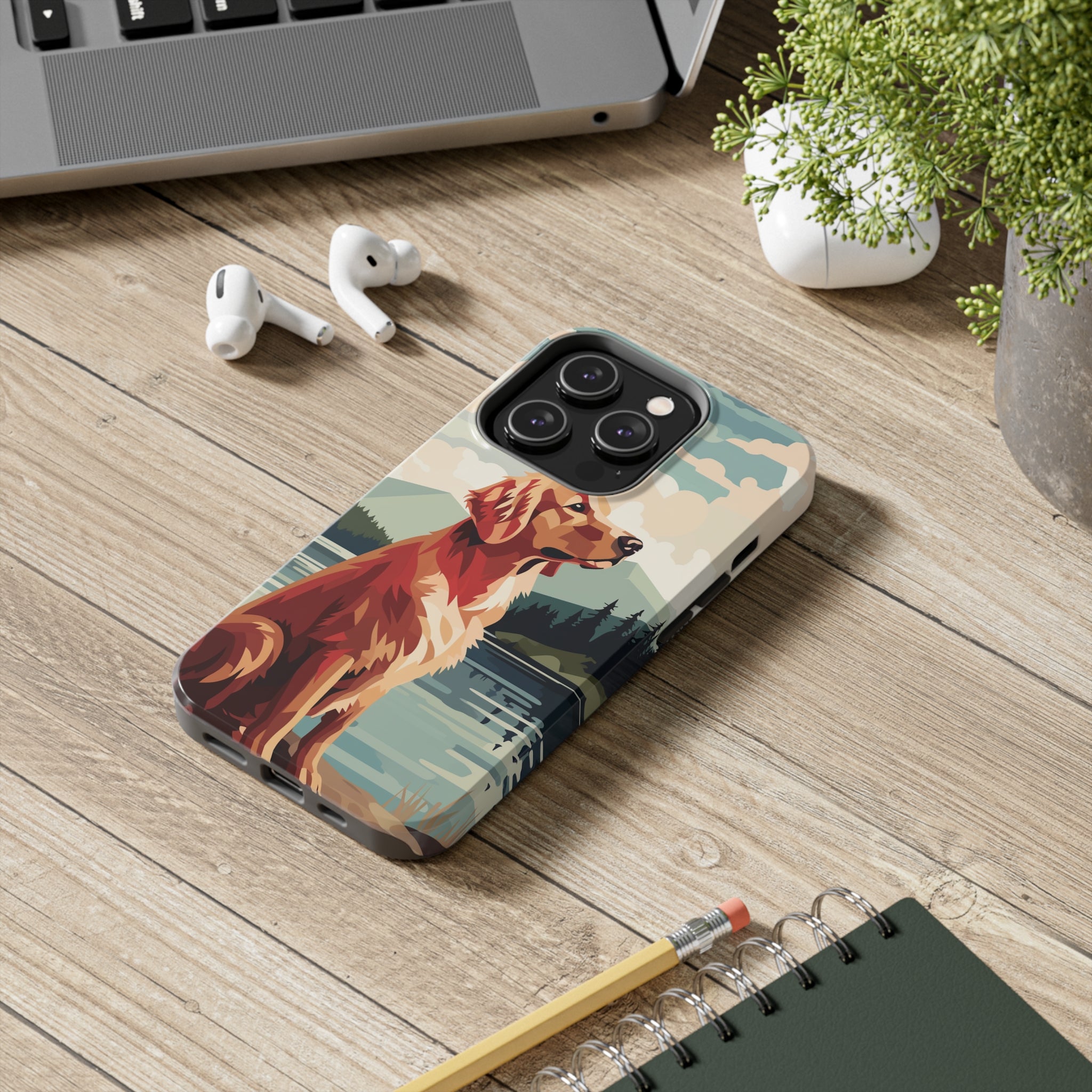 Golden Retriever Love: Impact-Resistant iPhone Case