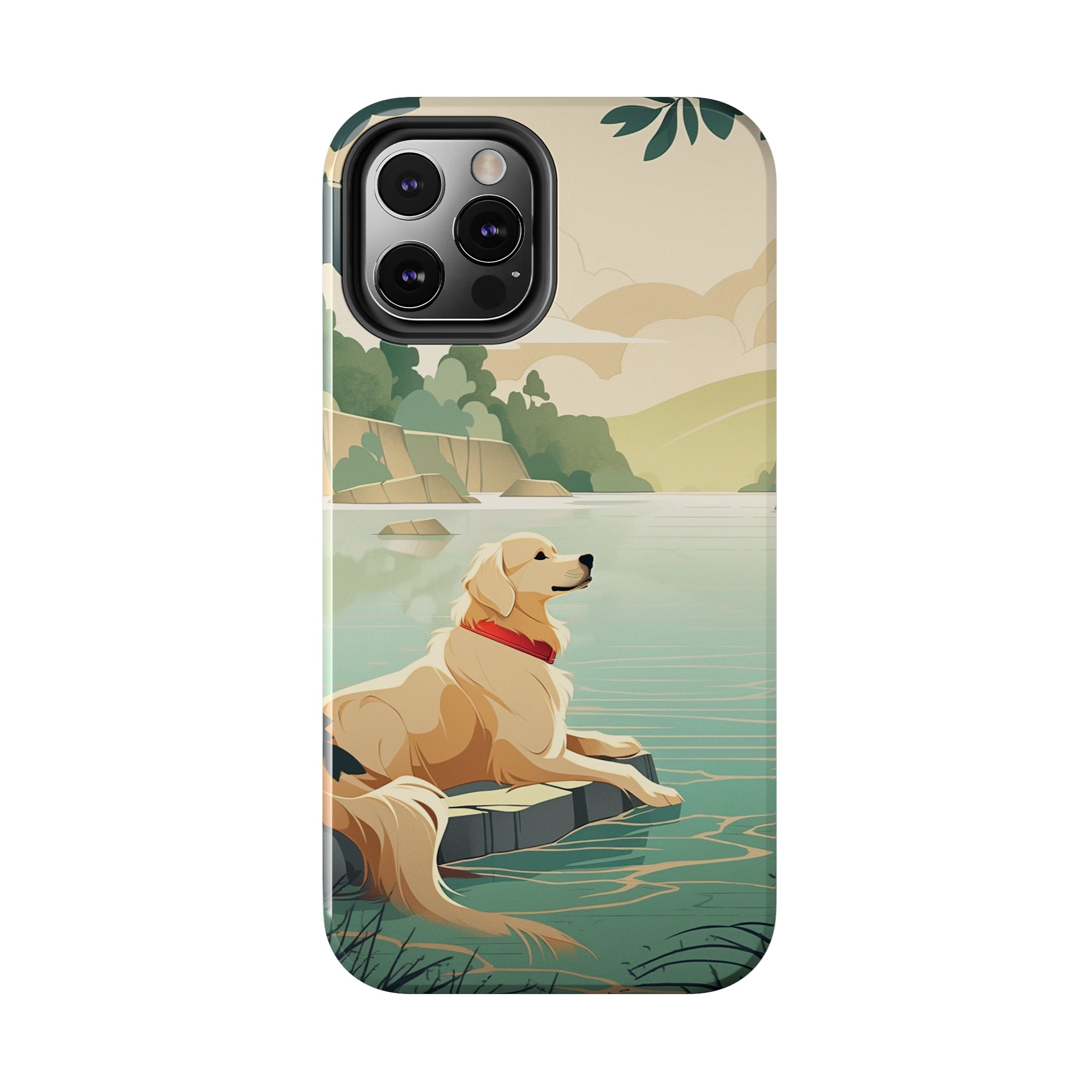 Golden Retriever Love: Impact-Resistant iPhone Case